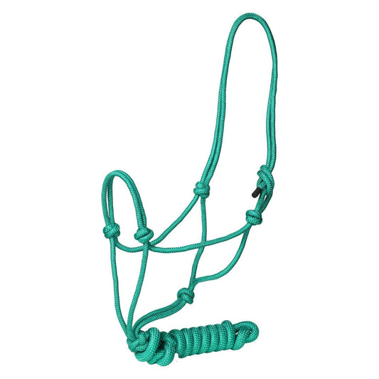 TuffRider Rugged Rope Halter with matching lead: Green / Horse
