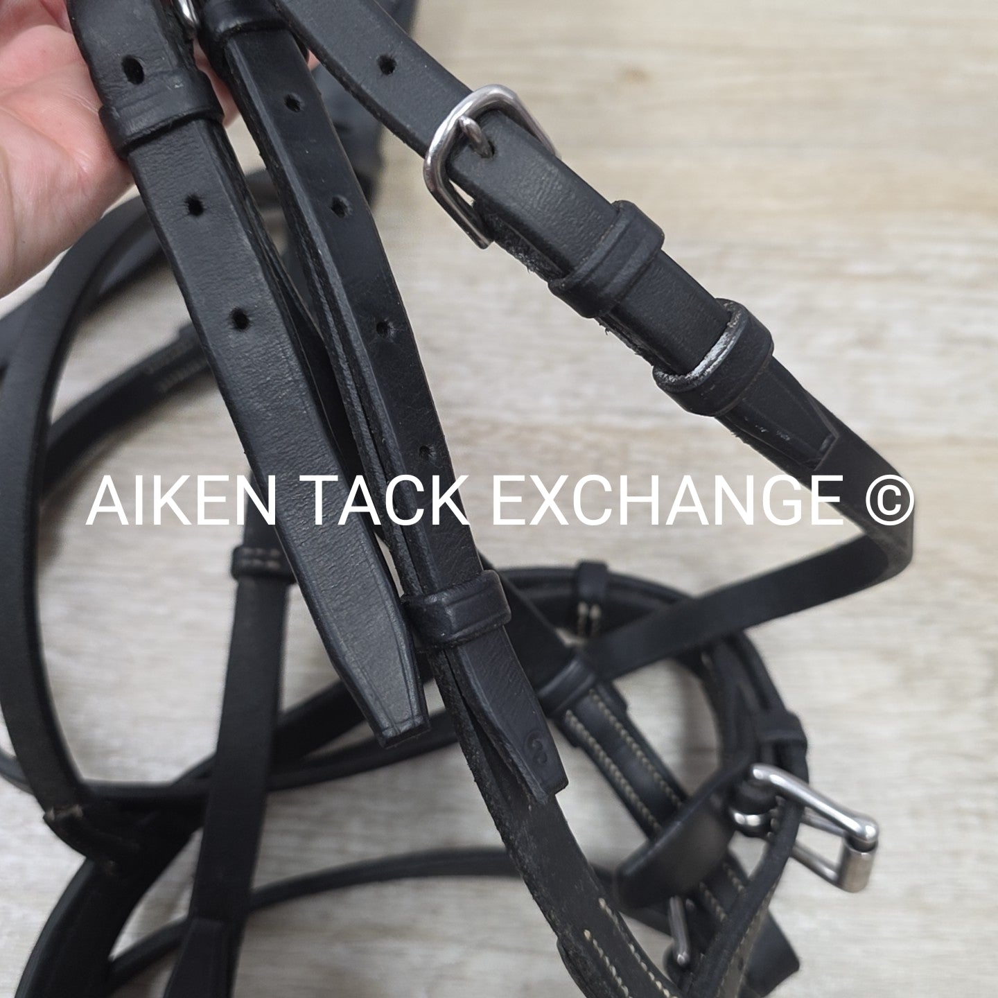 CWD Anatomic French Noseband Bridle with Fancy Stitching & Bling Browband, Black