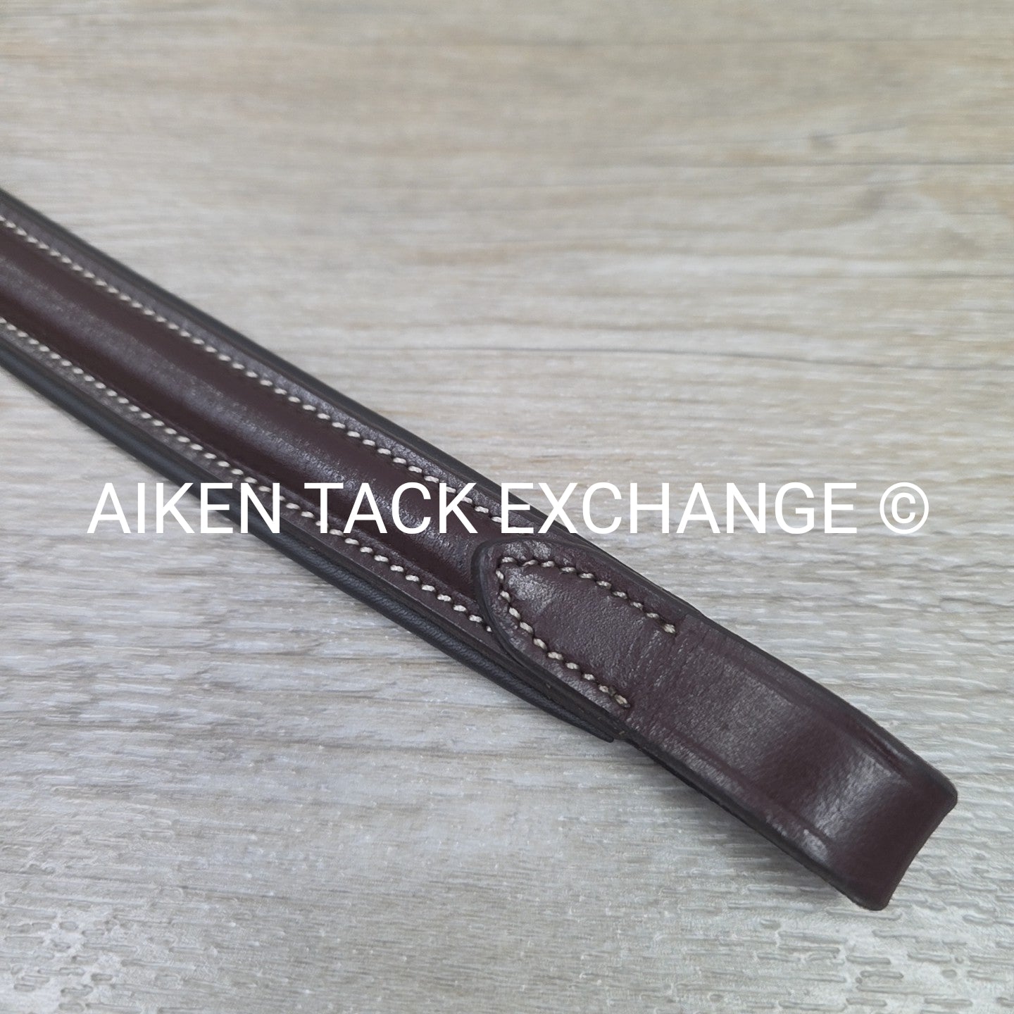 Plain Round Raised Padded Browband, Brown, 15"