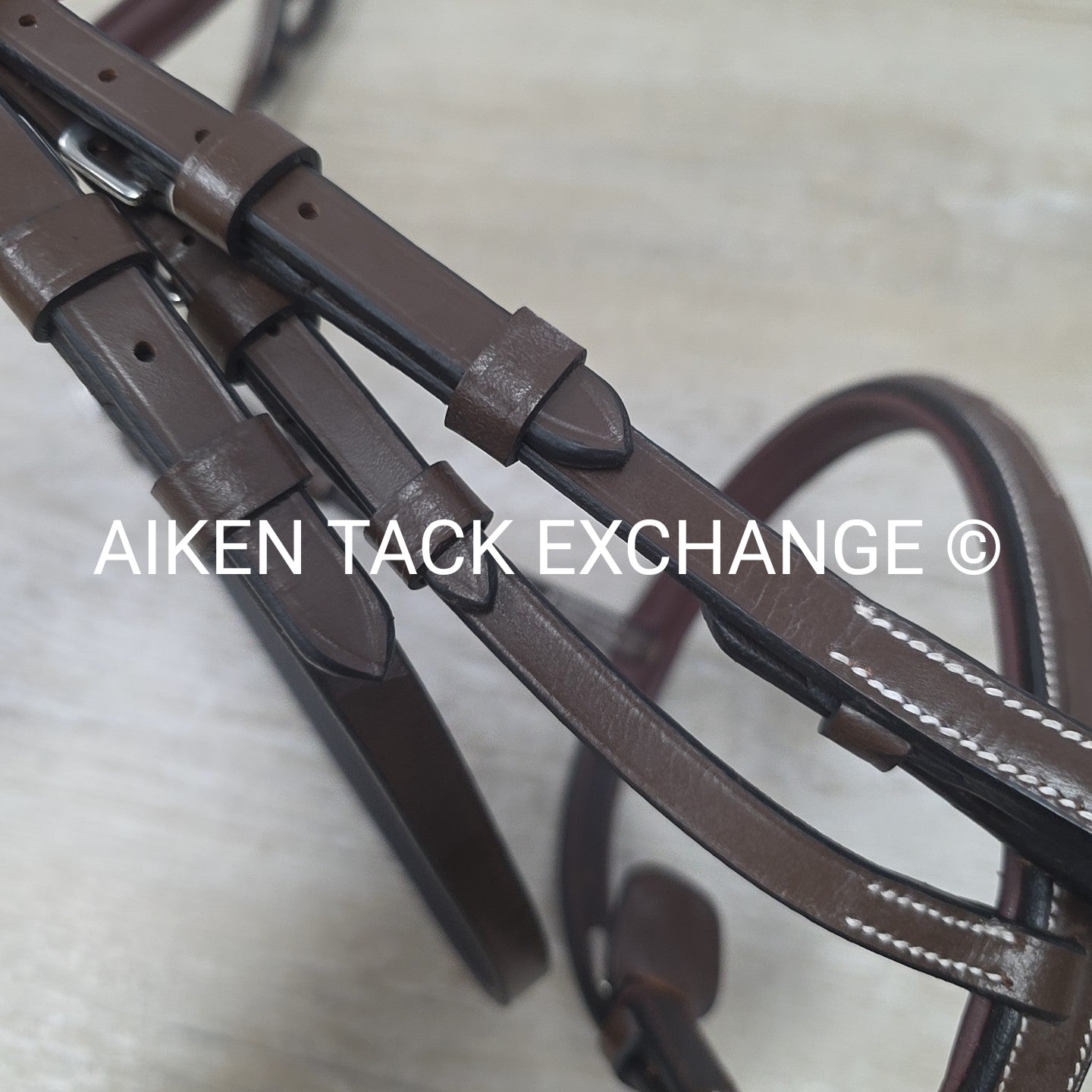 HDR Pro Mono Crown Fancy Stitch Padded Bridle with Reins, Brown, Size Pony