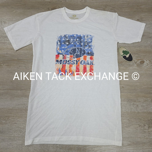 Mossy Oak Short Sleeve T-Shirt with American Flag, Men's Size Medium