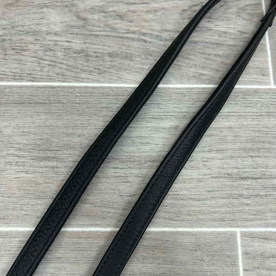 Stubben NT Leather Reins with Extra Grip Rubber Lining, Black, 55"