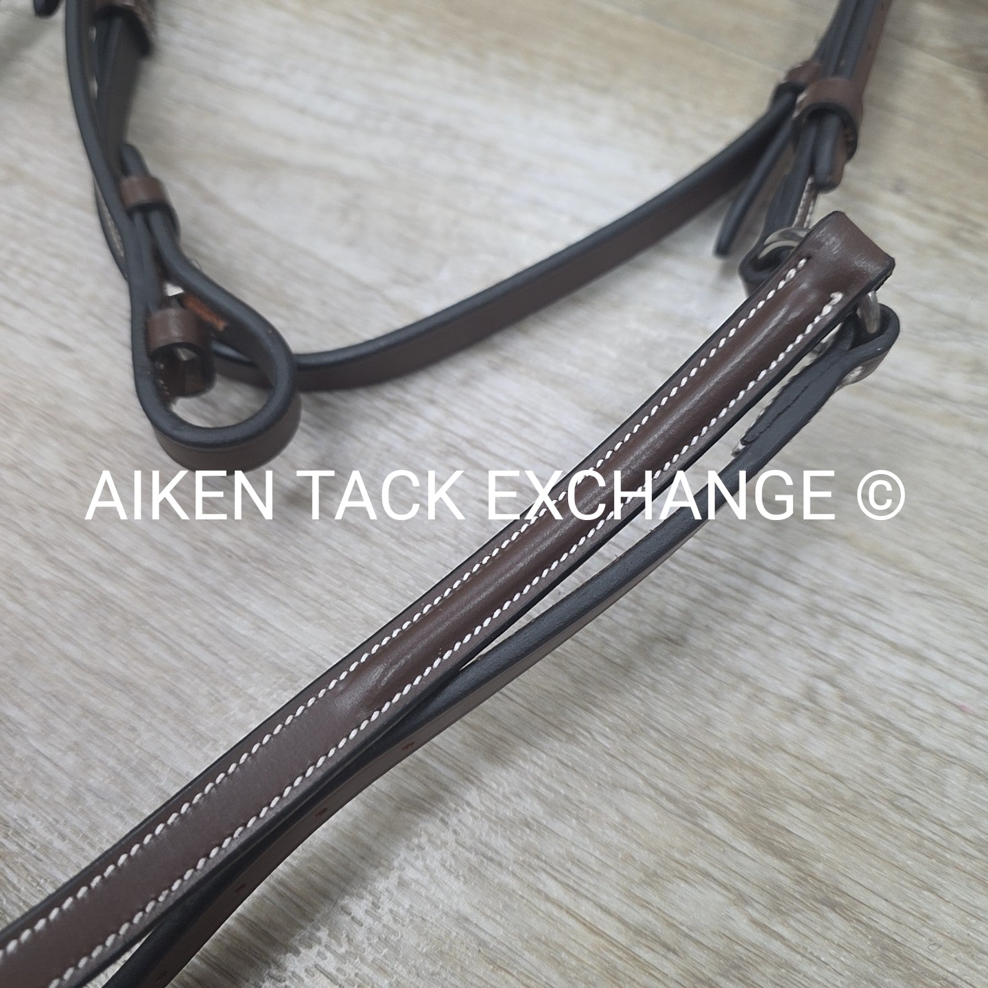 HDR Pro Mono Crown Figure 8 Bridle with Rubber Reins, Australian Nut, Size Full