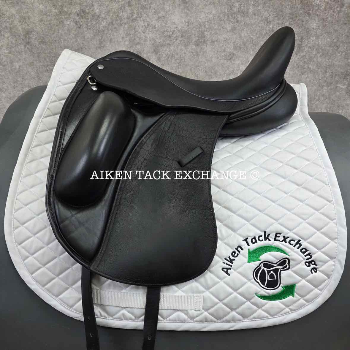 2021 Custom Saddlery Wolfgang Solo II Monoflap Dressage Saddle, 17.5" Seat - Short Flap, Adjustable Tree, Wool Flocked Panels