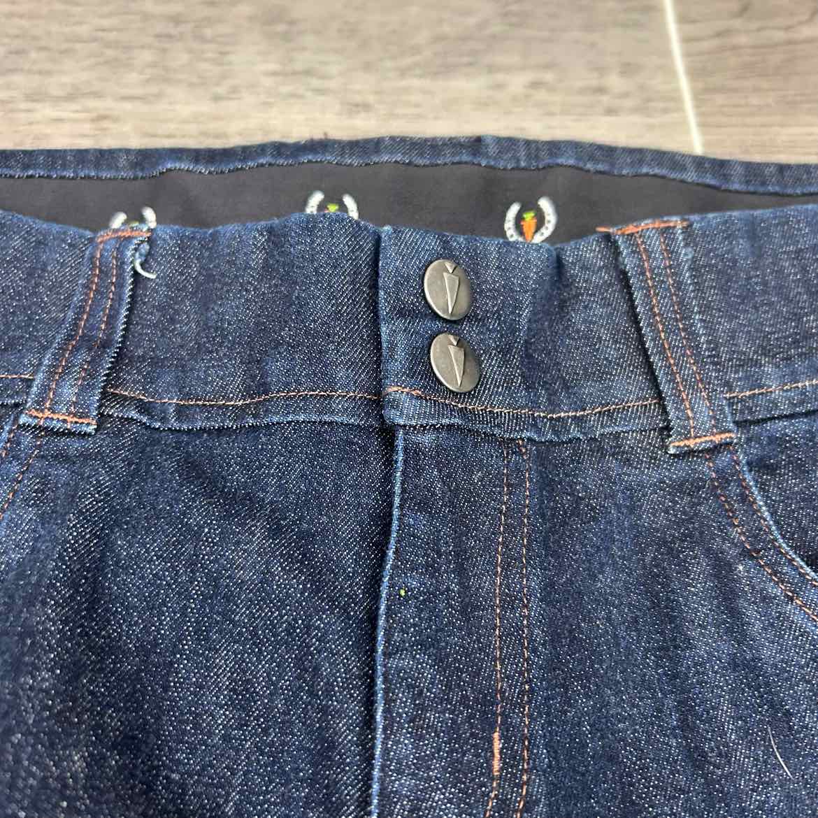 Kerrits Stretch Denim Knee Patch Breeches - Size L
