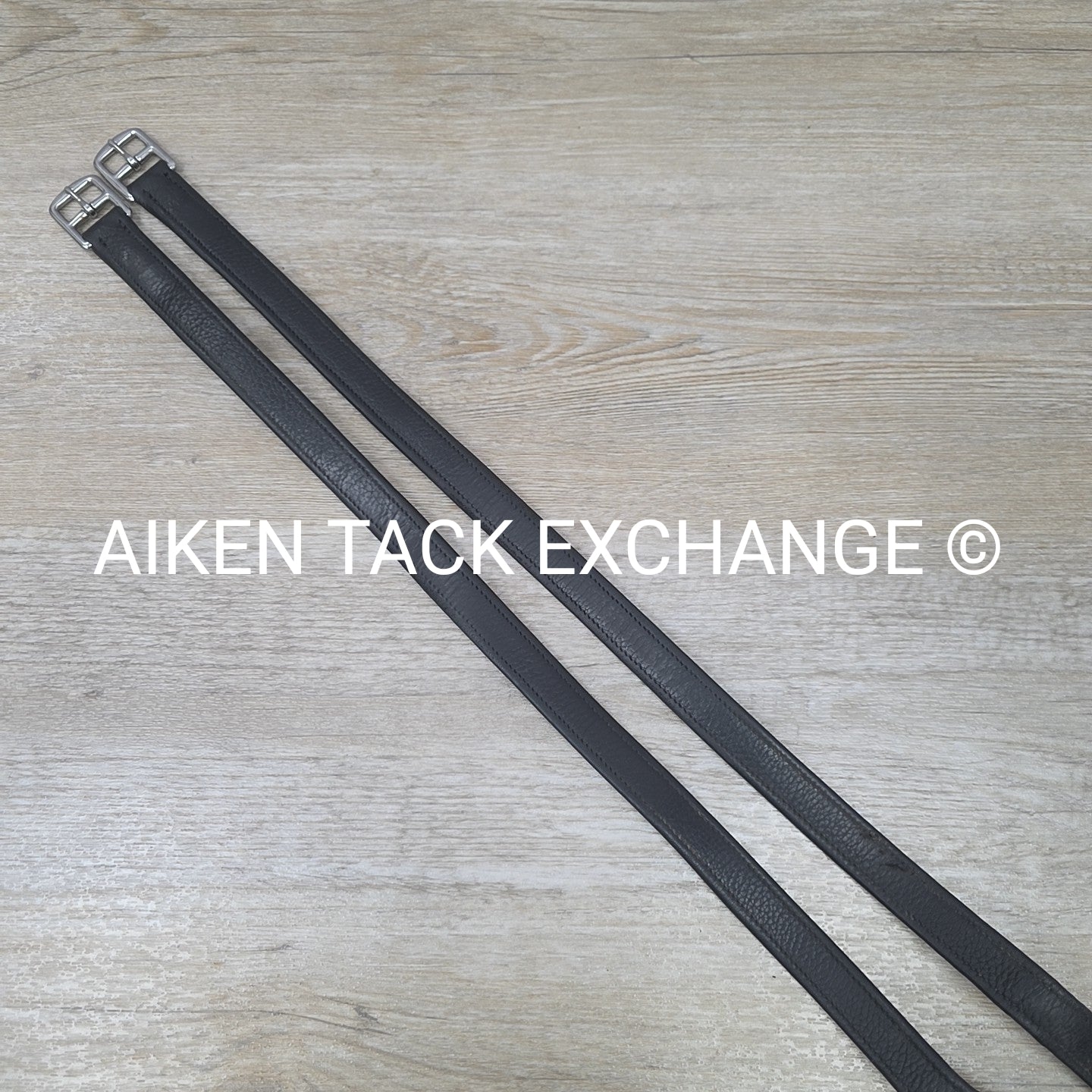 Bruno Delgrange Nylon Lined Stirrup Leathers, Black, 165 cm / 65"