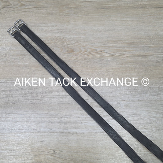 Bruno Delgrange Nylon Lined Stirrup Leathers, Black, 165 cm / 65"