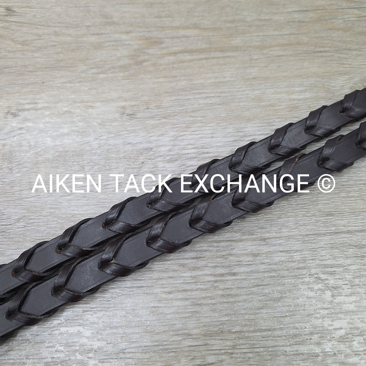 Flat Laced Reins, Brown, 62"