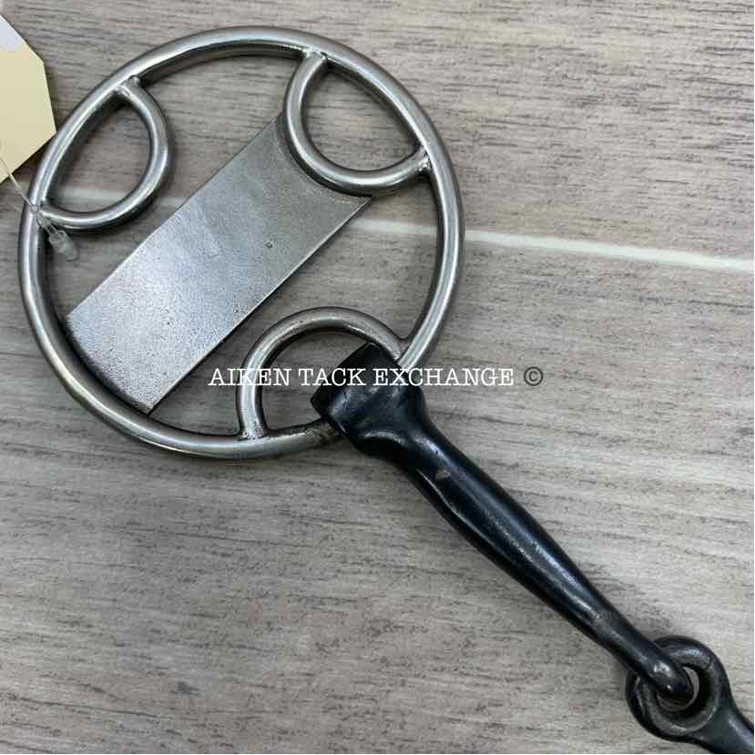 Trammell Sweet Iron Single Joint Fixed Cheek Beval Loop Gag Bit 4.5"