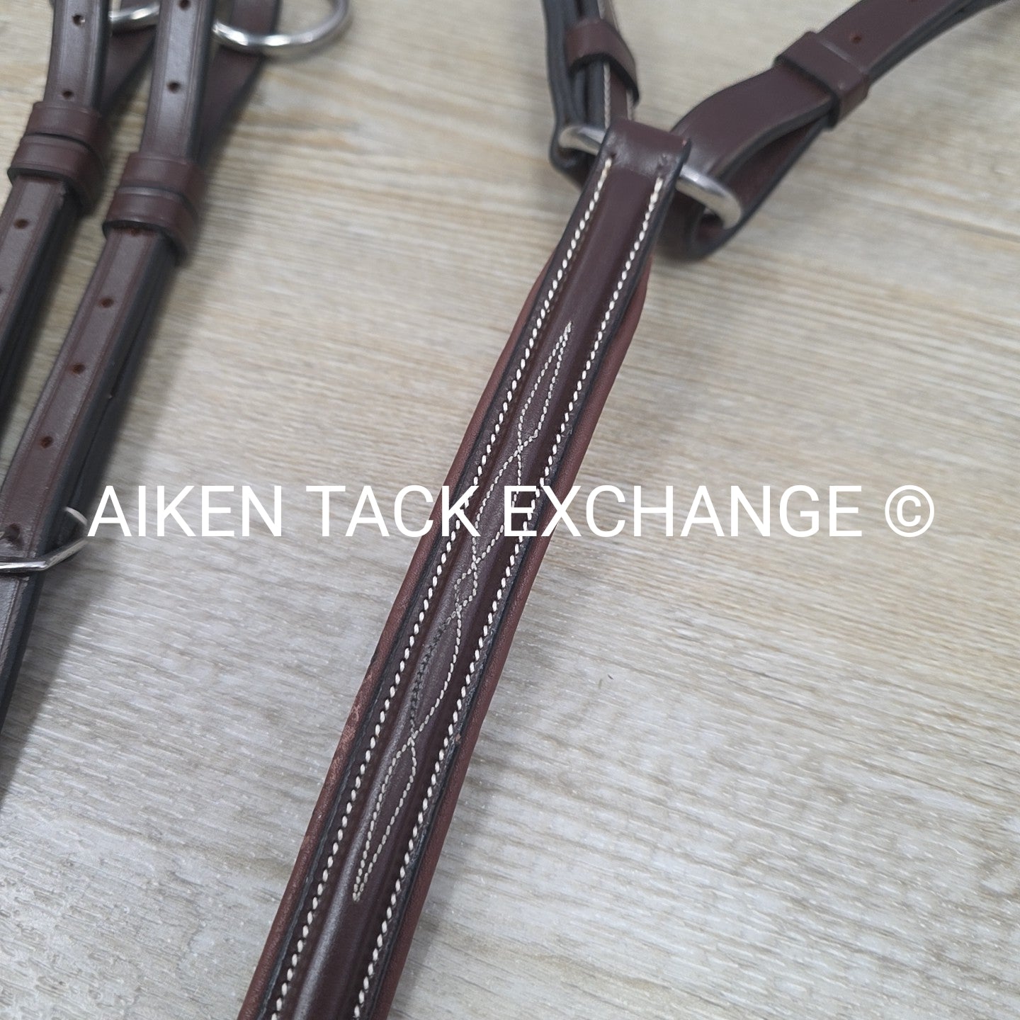 Fancy Stitched 5 Point Breastplate with Running Martingale Attachment, Brown, Si