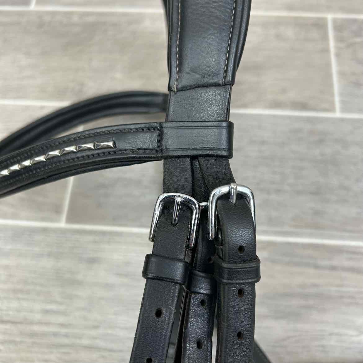 Acavallo Maesta Flash Bridle, No Reins, Black, Size Full