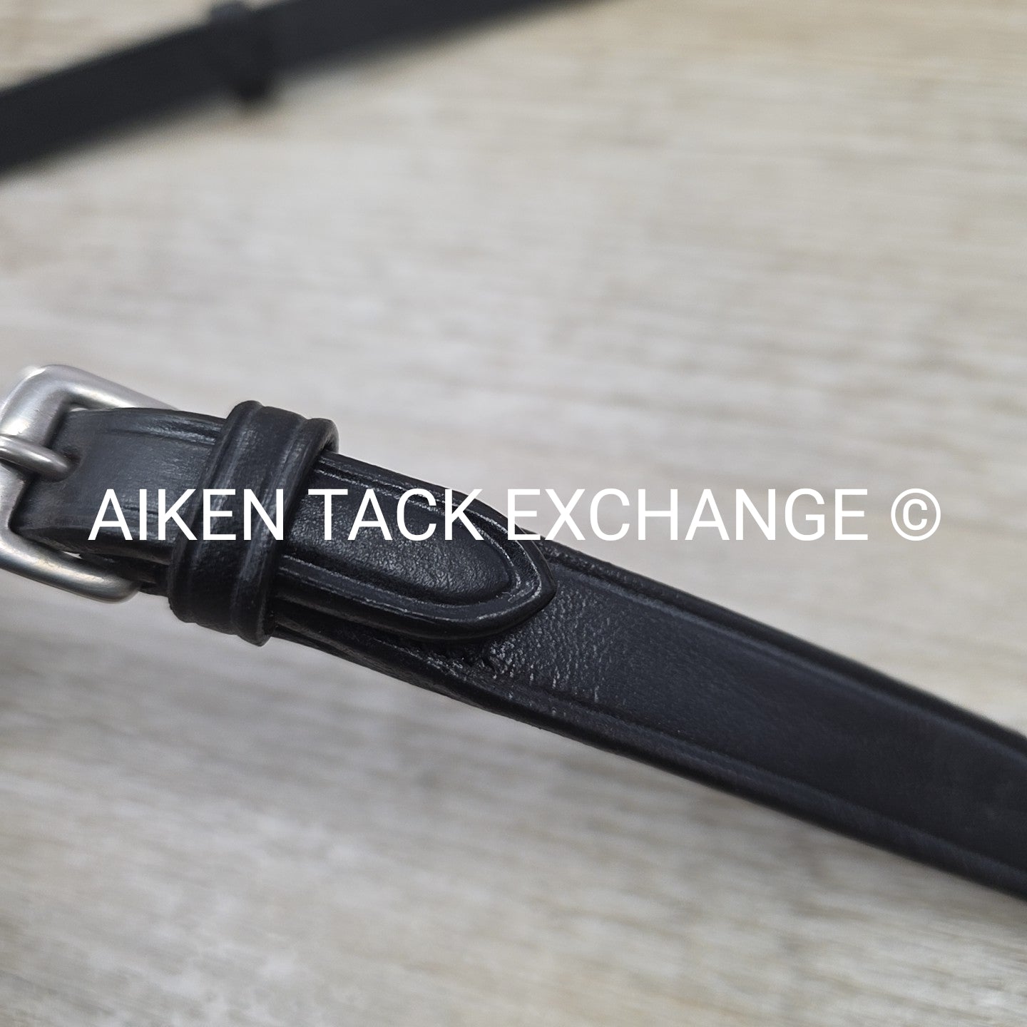 Bobby's English Tack Leather Reins with Hand Stops, Black, 54"