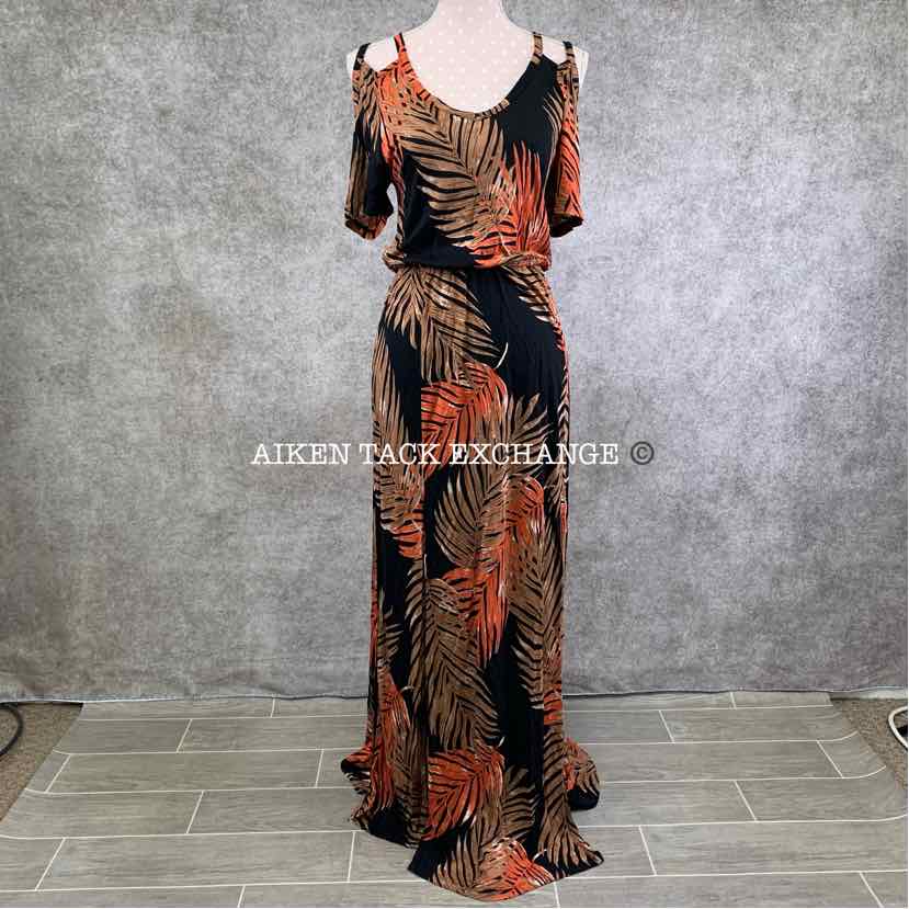 Lascana for Venus Tropical Cold Shoulder Maxi Dress, Women's Small