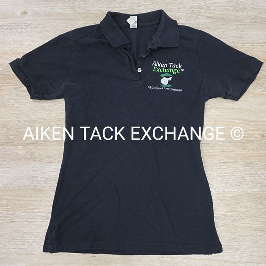 Short Sleeve Collared Polo Shirt with ATE Logo, Women's Size Small