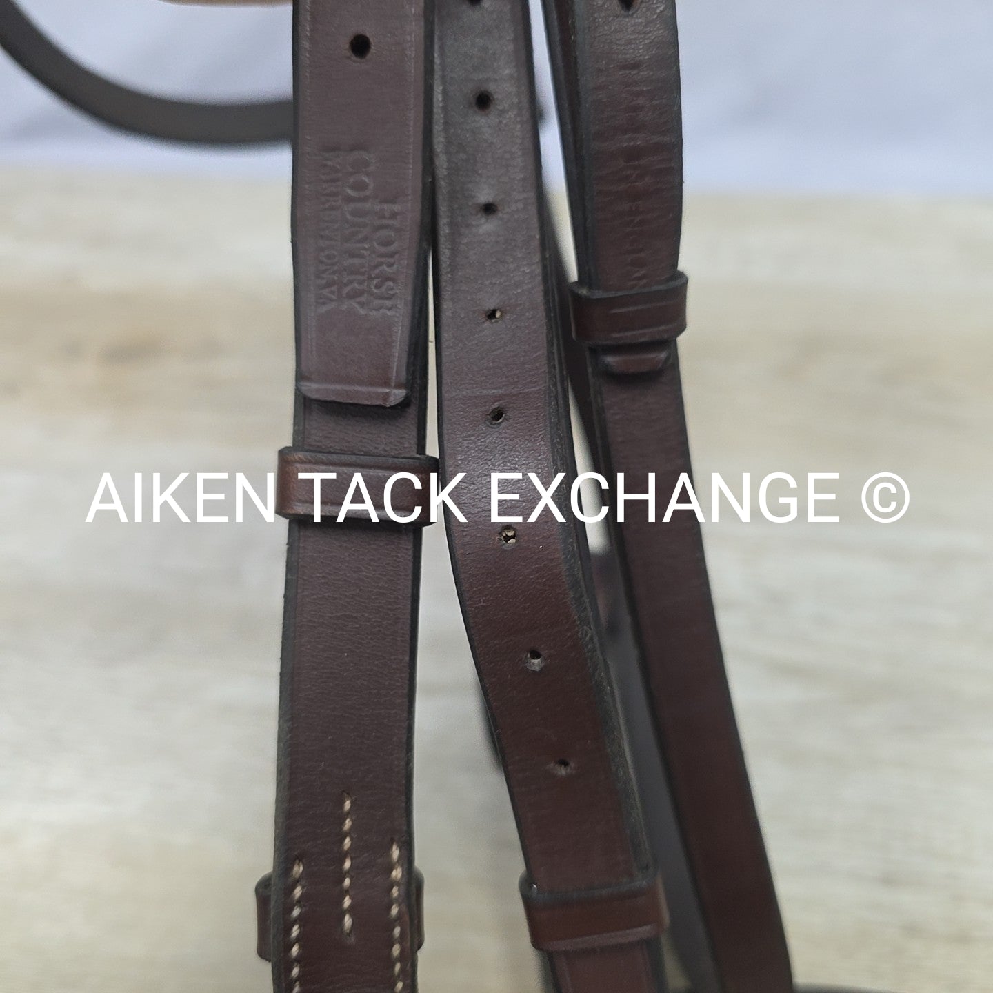 Horse Country First Flight Flat Hunt Bridle, No Reins, Brown, Size Cob