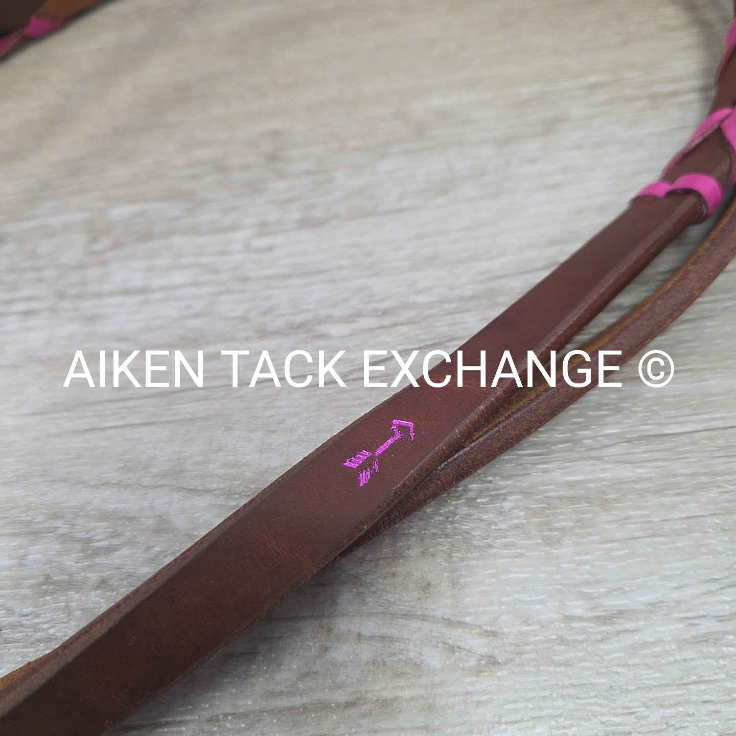 Rafter T Ranch Company Pink Plaited Browband Headstall with Matching Reins