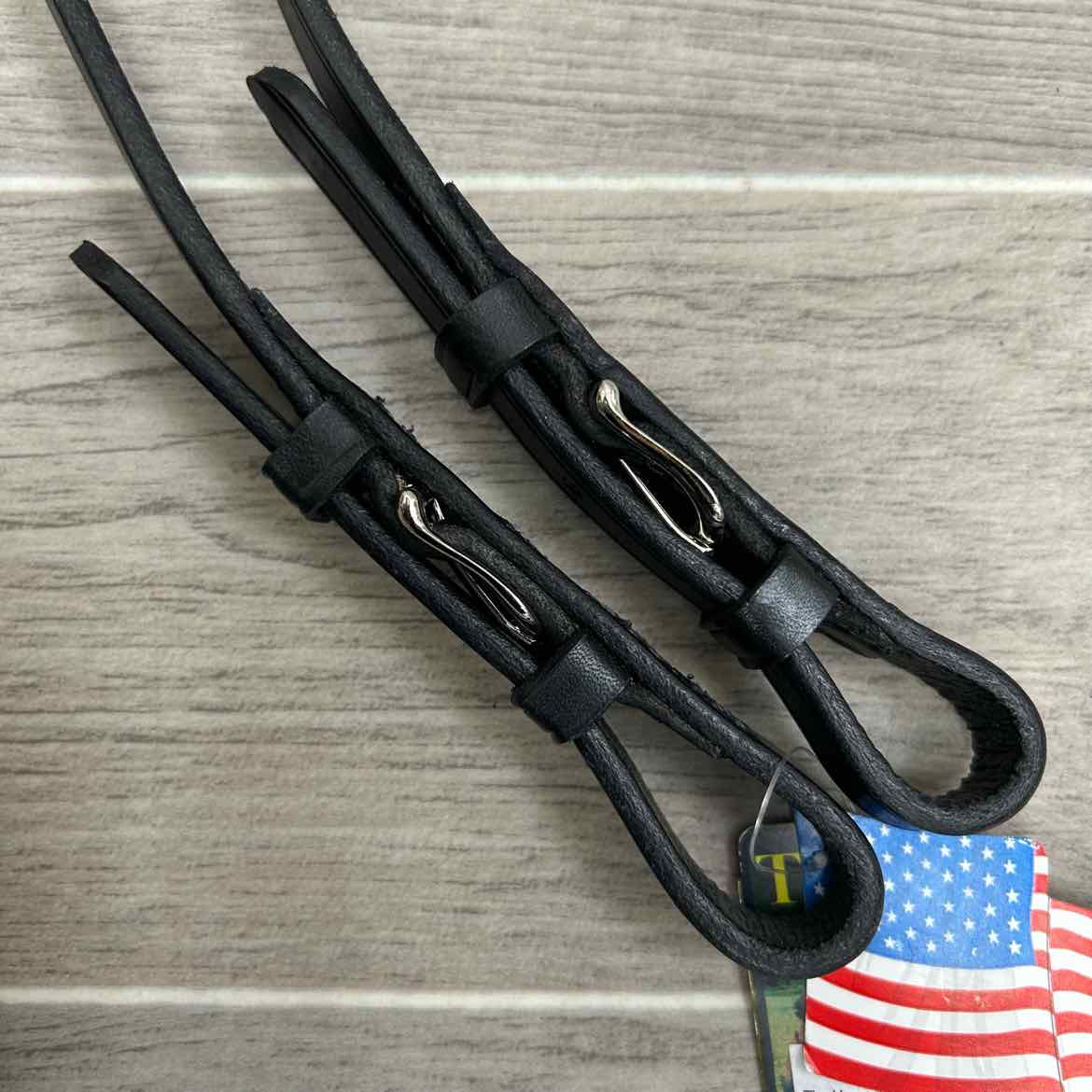 Tory Leather Rubber Grip Reins, Black, 60", Brand New