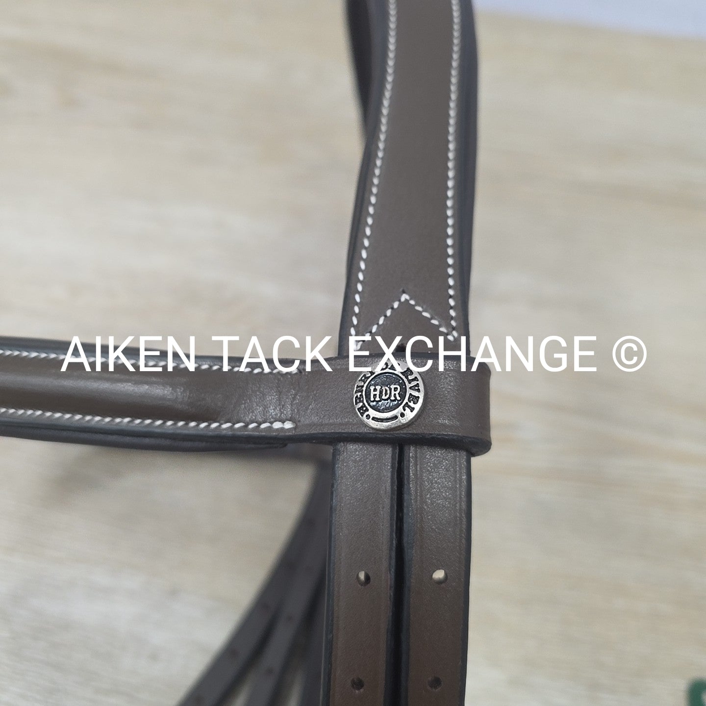 HDR Pro Mono Crown Flash Bridle with Rubber Reins, Havana, Oversize