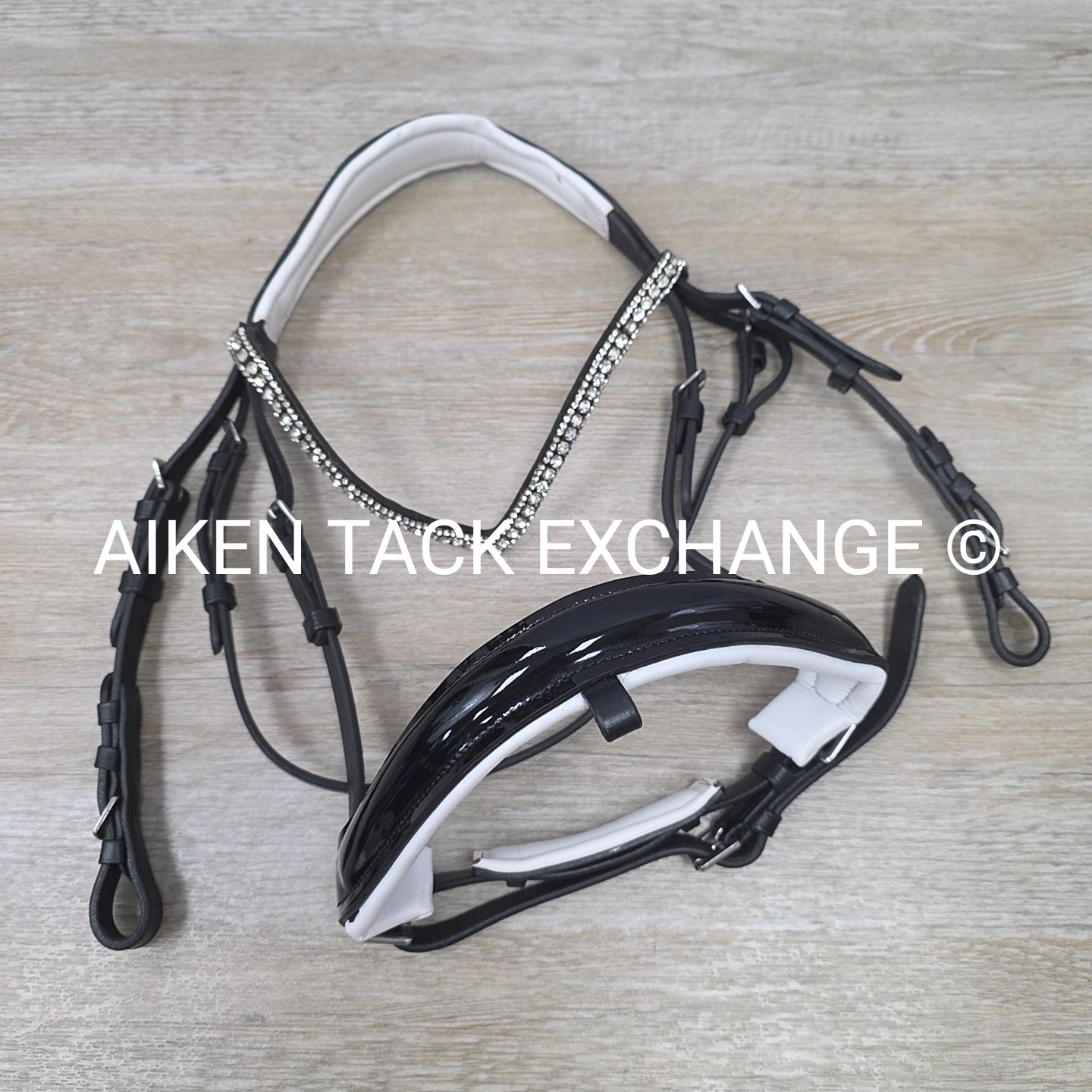 Horze Grayson Classic Dressage Ergonomic Bridle, No Reins, Black, Size Pony