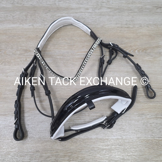 Horze Grayson Classic Dressage Ergonomic Bridle, No Reins, Black, Size Pony
