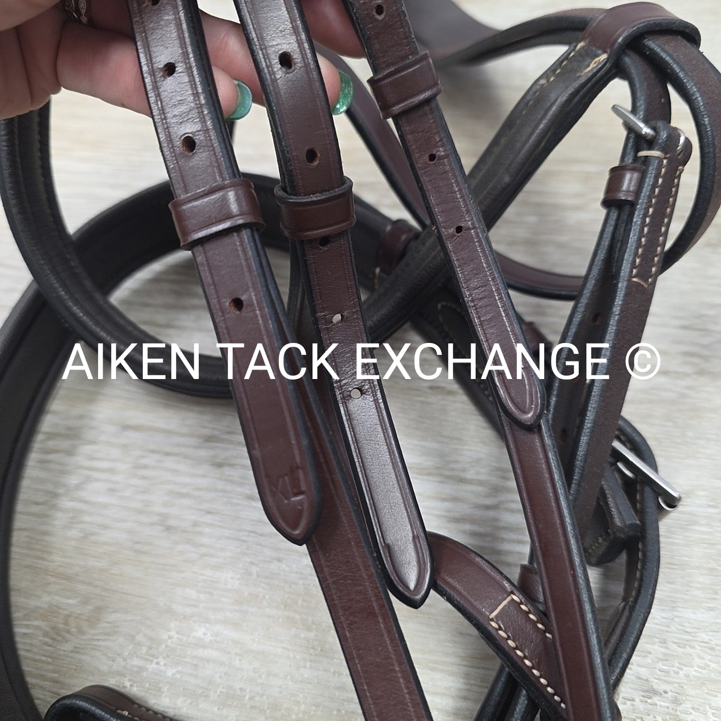 KL Select Red Barn Tryon Hunter Bridle, No Reins, Brown, Oversize