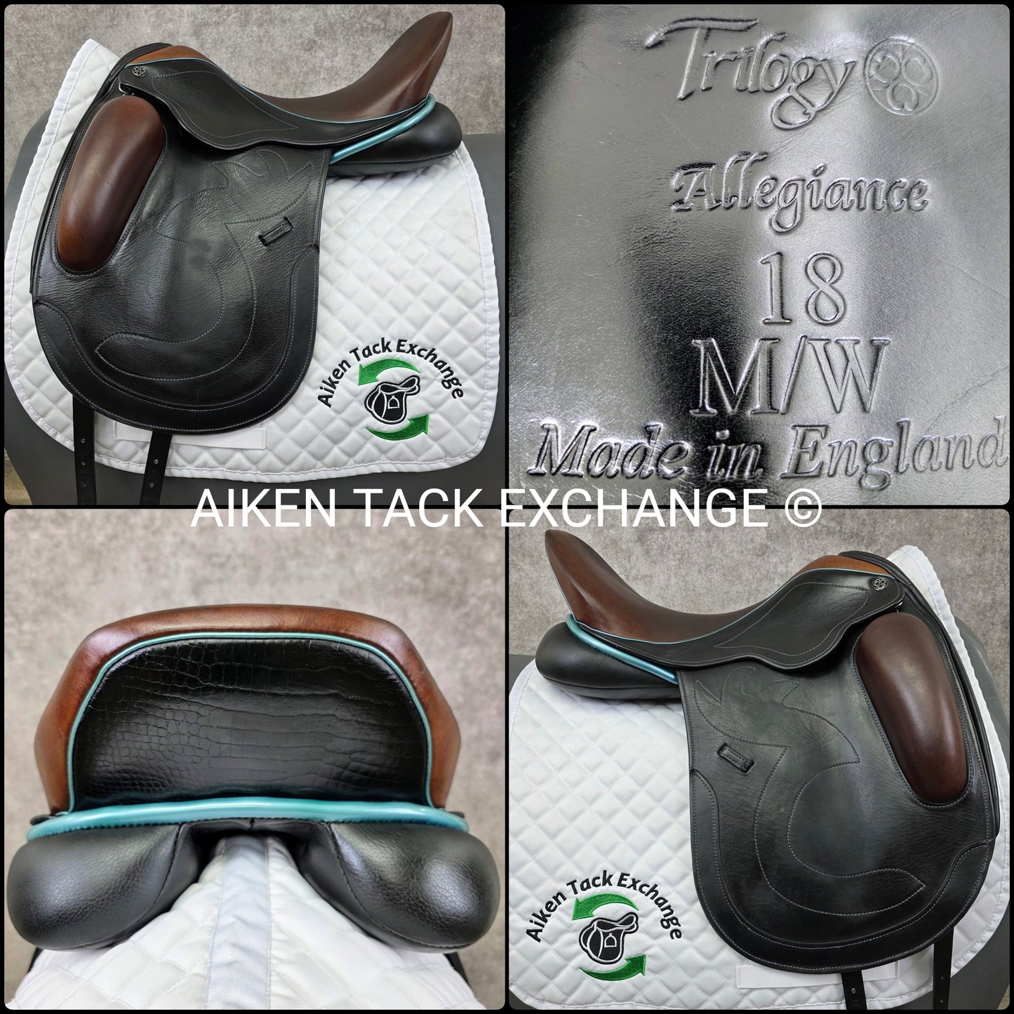 2019 Trilogy Allegiance Monoflap Dressage Saddle, 18" Seat, Medium Wide Tree, Wool Flocked Panels