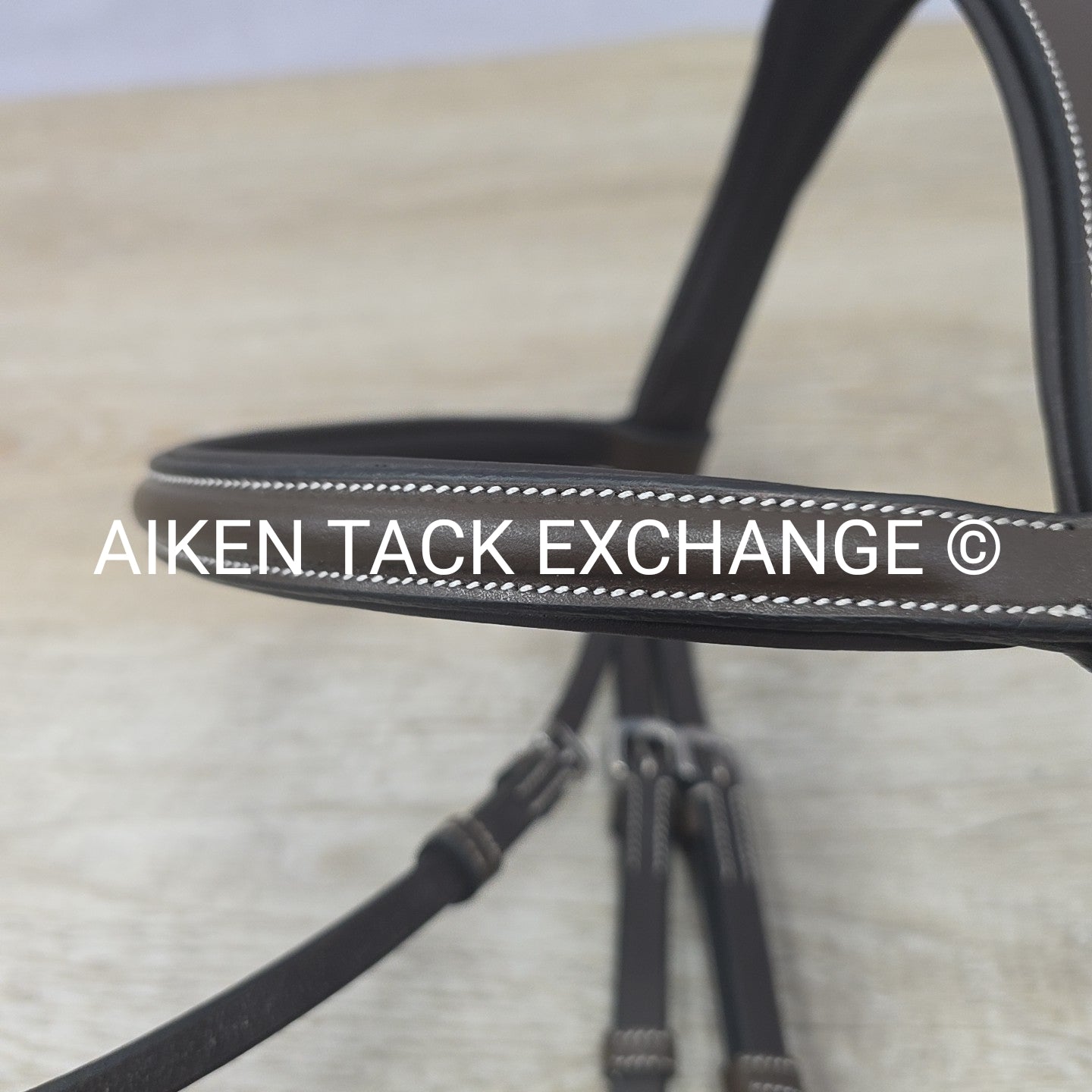 HDR Pro Mono Crown Flash Bridle with Rubber Reins, Havana, Size Full/Horse