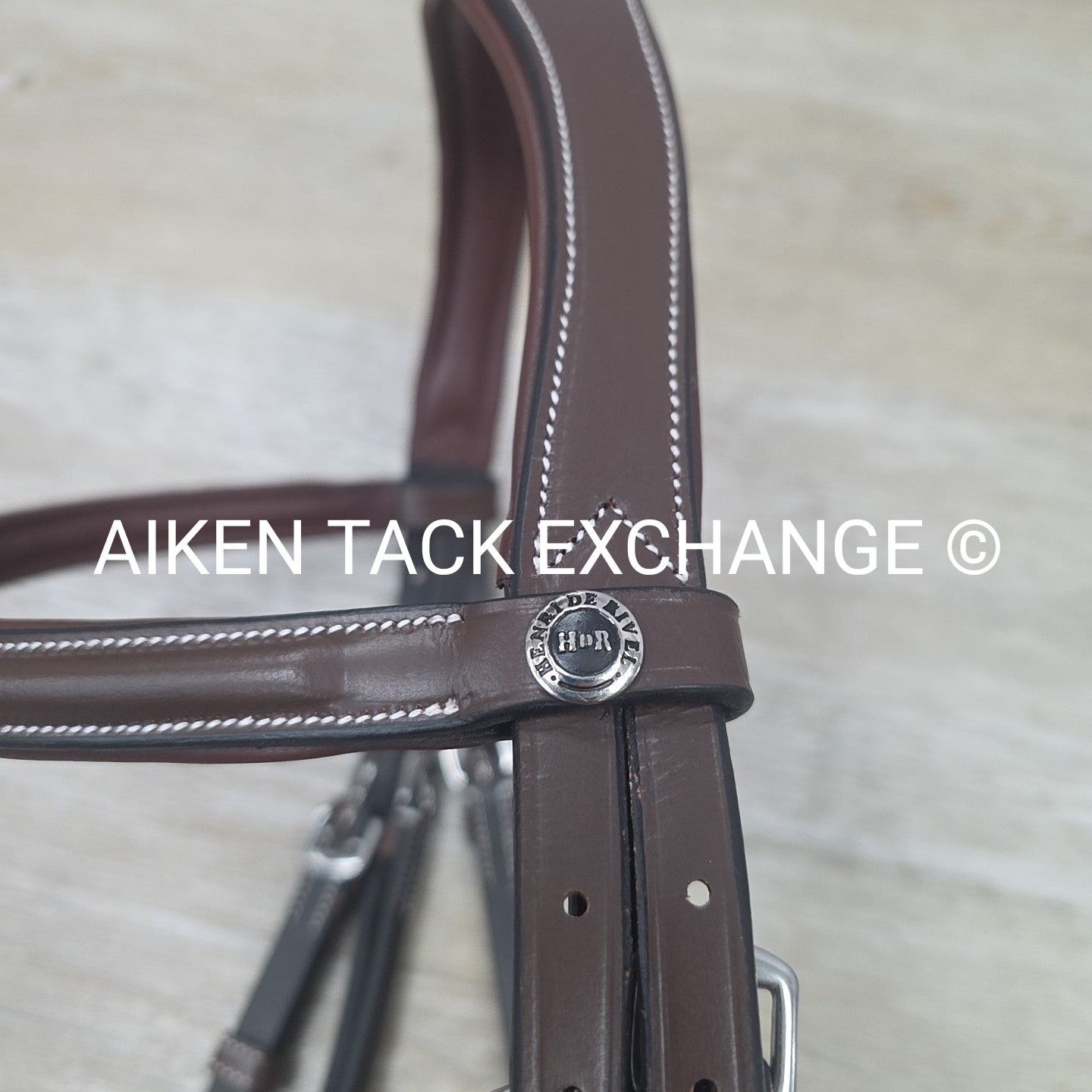 HDR Pro Mono Crown Figure 8 Bridle with Rubber Reins, Australian Nut, Size Full