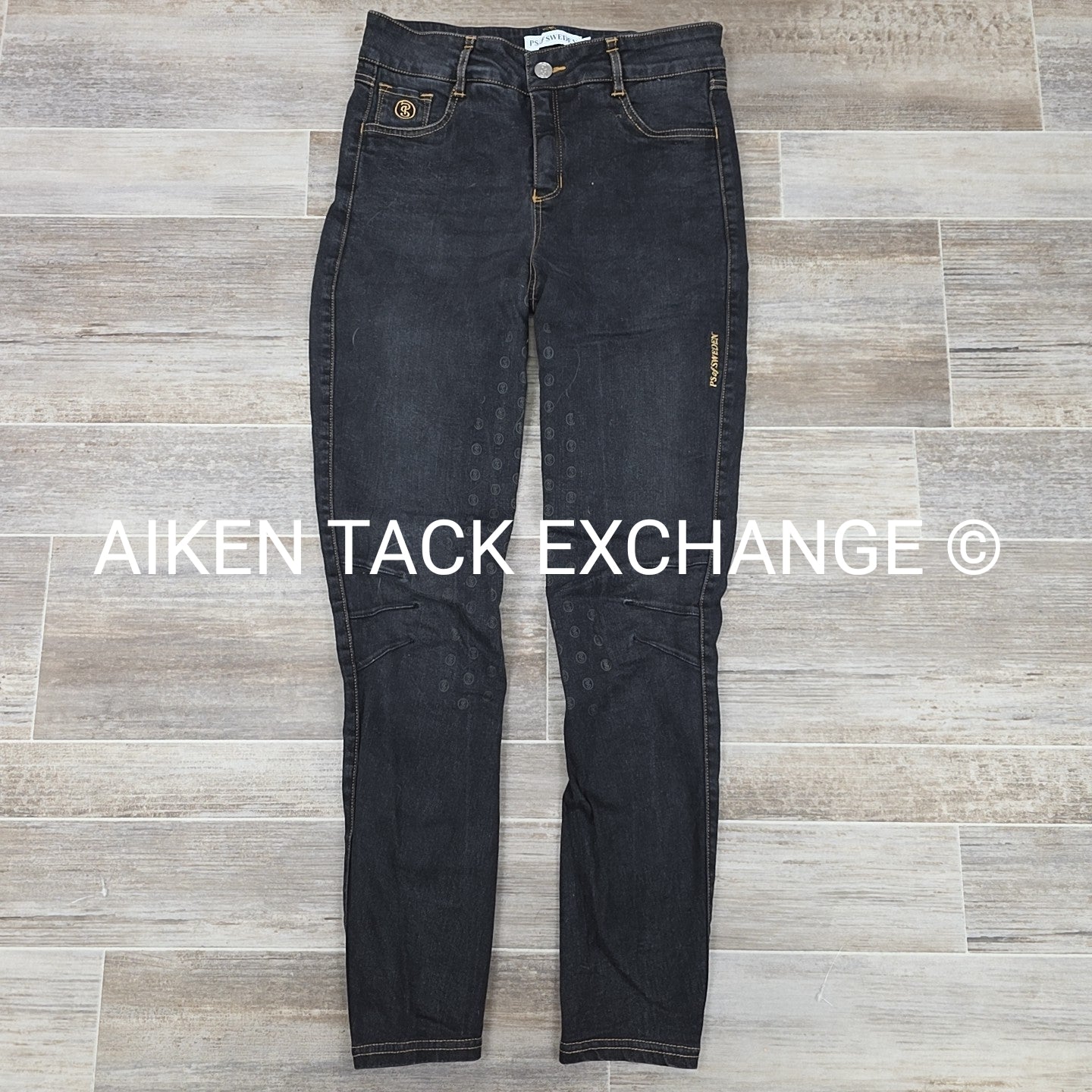 PS of Sweden Denim Silicone Grip Full Seat Breeches, Size 10 (EU 40)