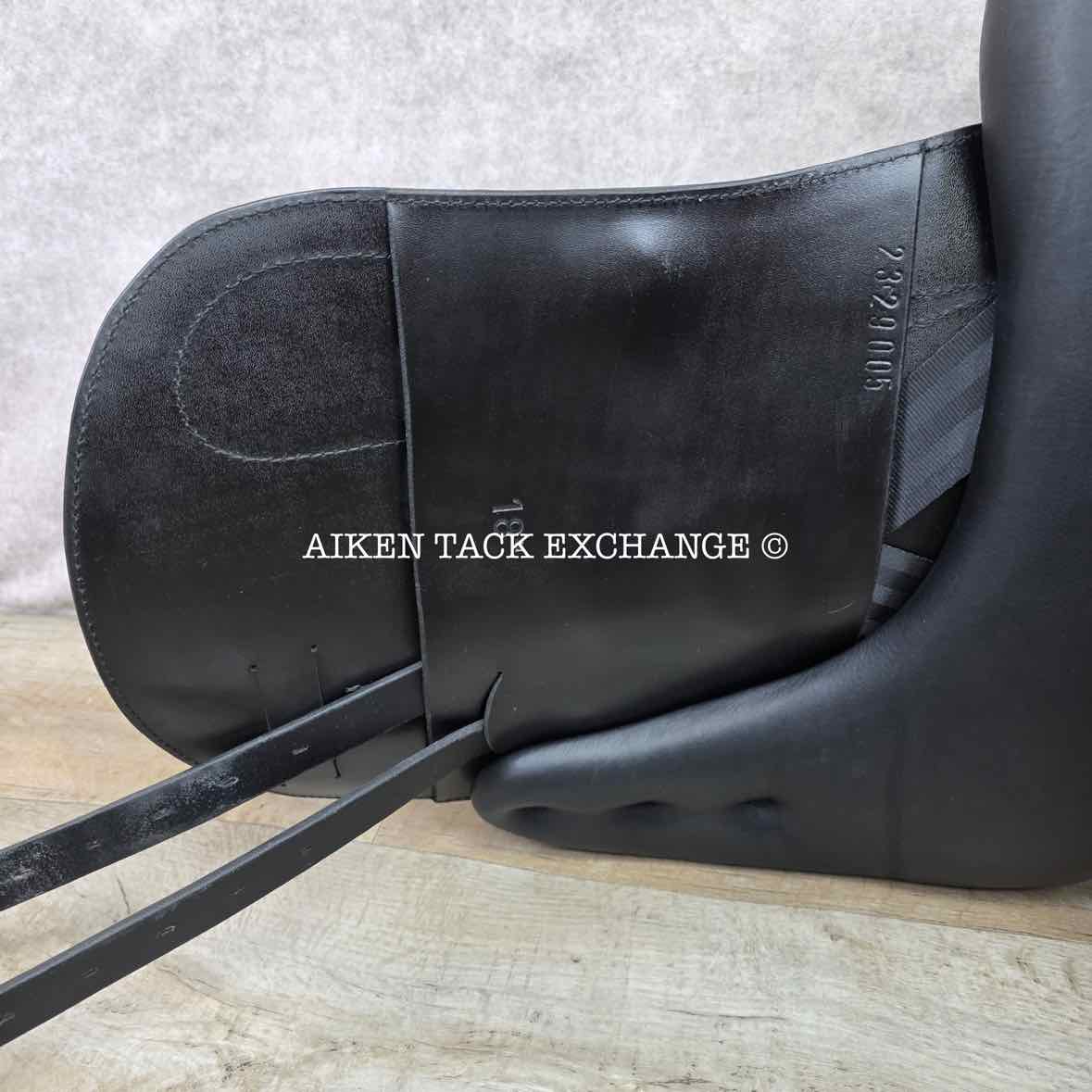 2023 Dynamic Equilibrium Monoflap Dressage Saddle, 18" Seat, Dynamic Polymer Tree, Foam Panels