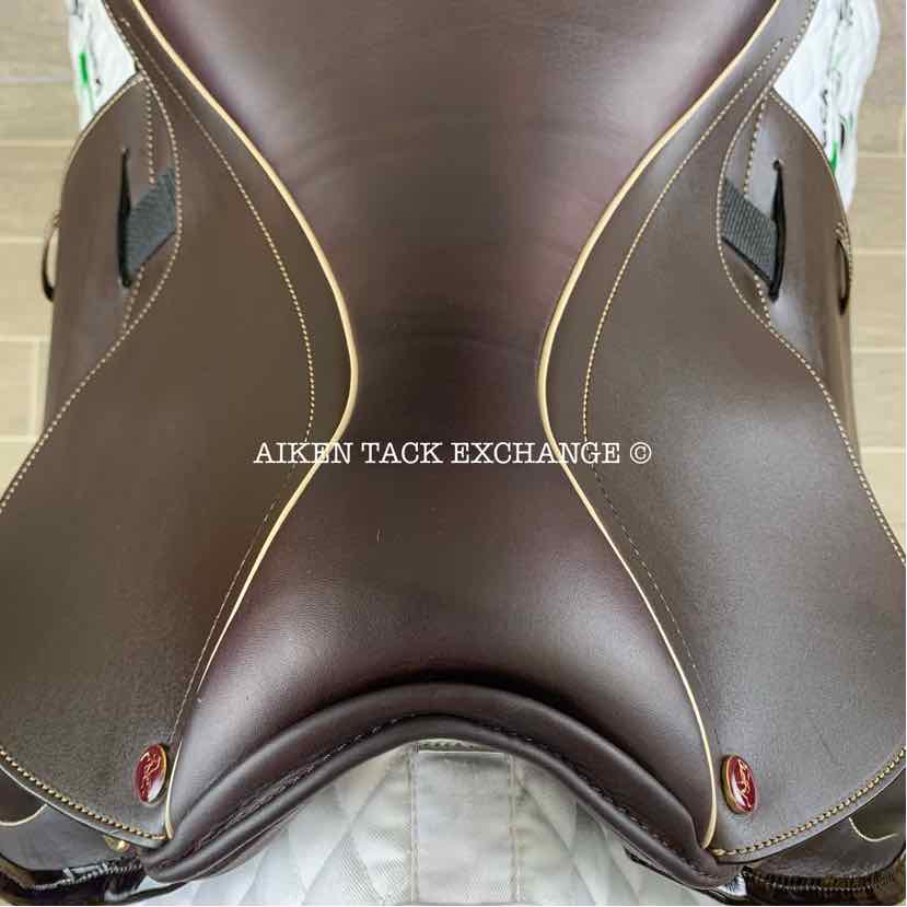 2022 MaxFlex Picasu Monoflap Dressage Saddle, 18" Seat, Flex Tree - Wide Fit, Wool Flocked Pony Panels