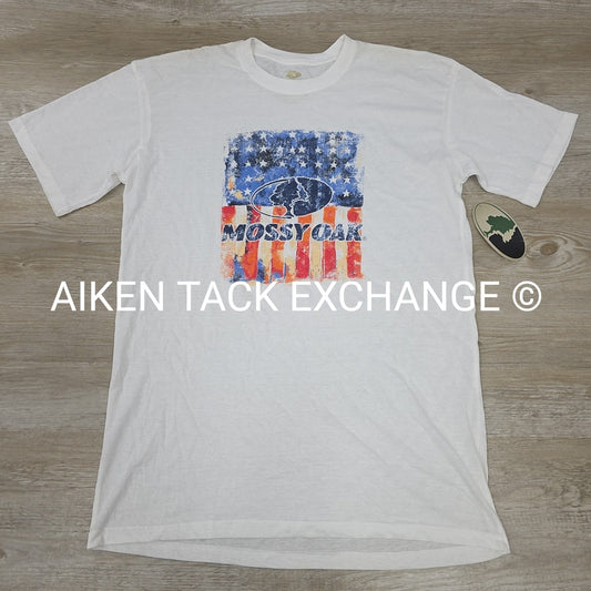 Mossy Oak Short Sleeve T-Shirt with American Flag, Men's Size Large