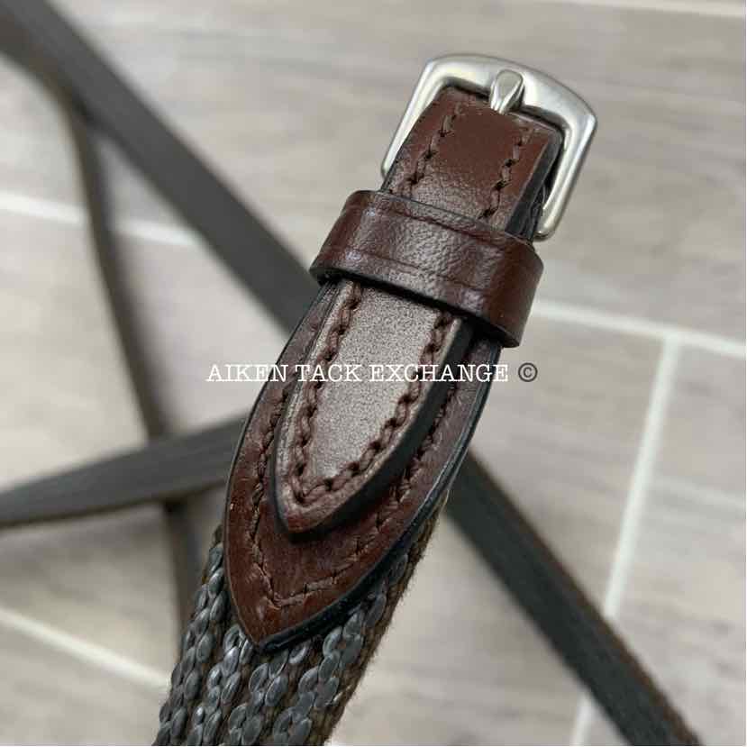 KL Select Red Barn Special Grip Reins (No Stops), Brown, Size Full - 54"