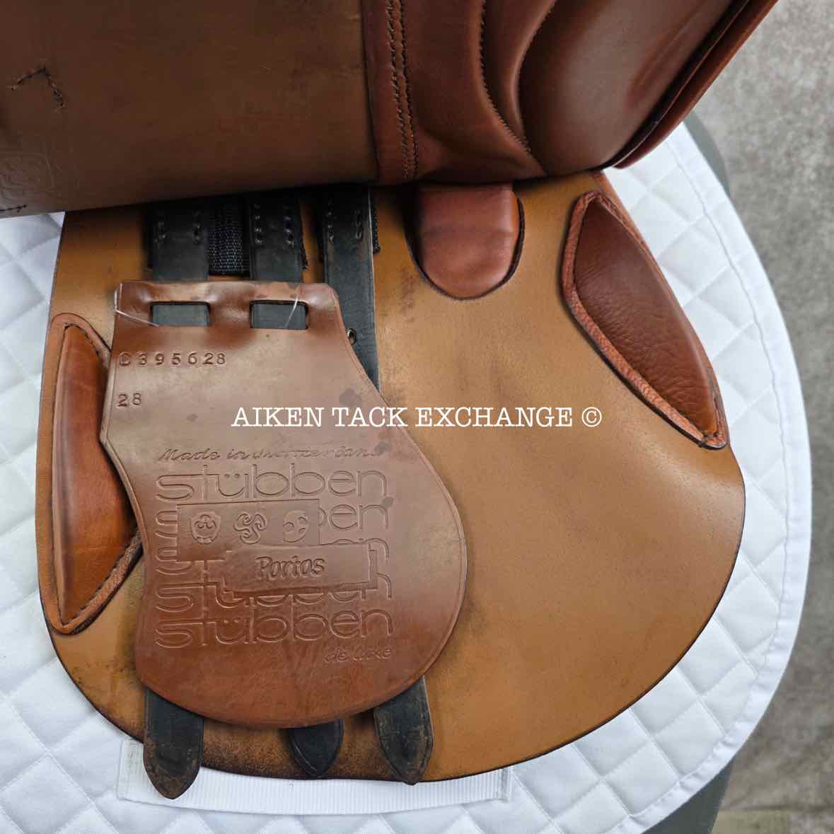 2013 Stubben Portos Deluxe Close Contact Jump Saddle, 17.5" Seat with Biomex, 28cm Tree - Medium, Foam Panels