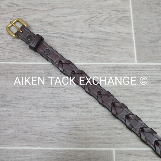 Tory Leather Laced Leather Belt, Brown, 24