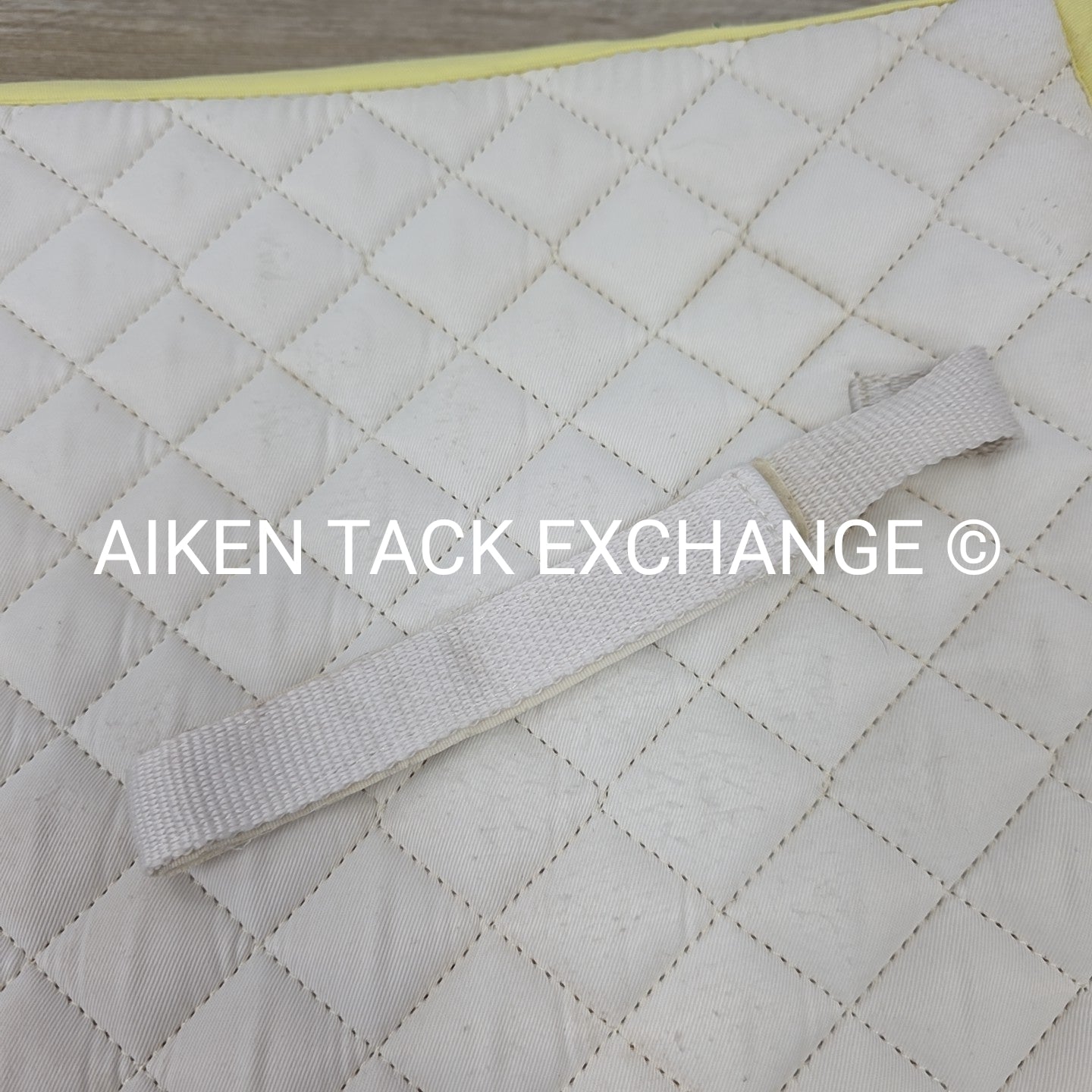 Dover Saddlery All Purpose Pony Saddle Pad, White with Yellow Trim