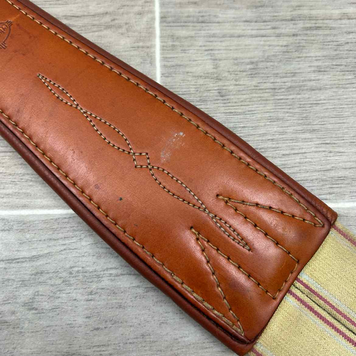 Edgewood Fancy Stitched Girth with Double End Elastic, Brown, 56"