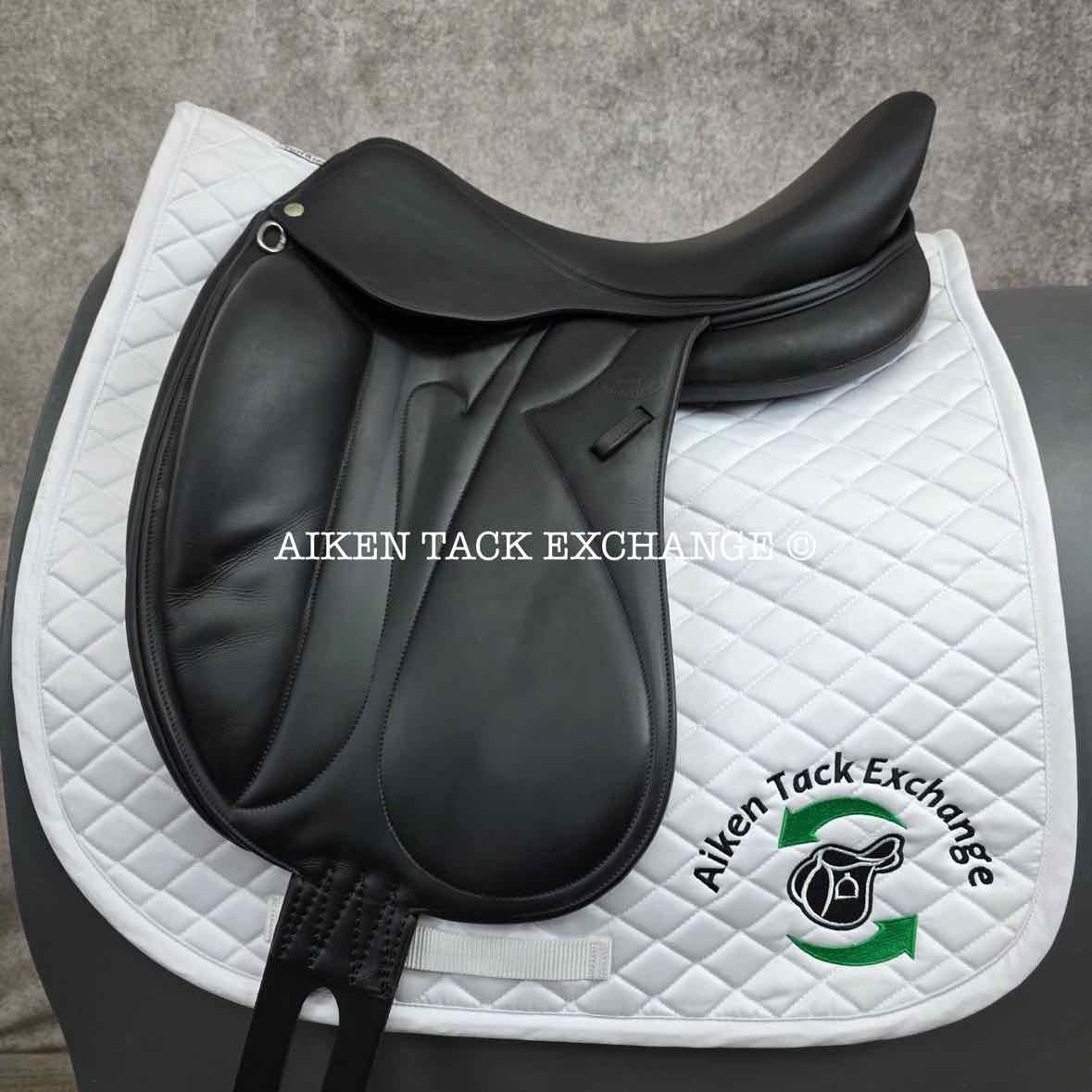 2008 Devoucoux Makila Monoflap Dressage Saddle, 18" Seat, 3A Flap, Medium Wide Tree, D3D Panels, Full Buffalo Leather