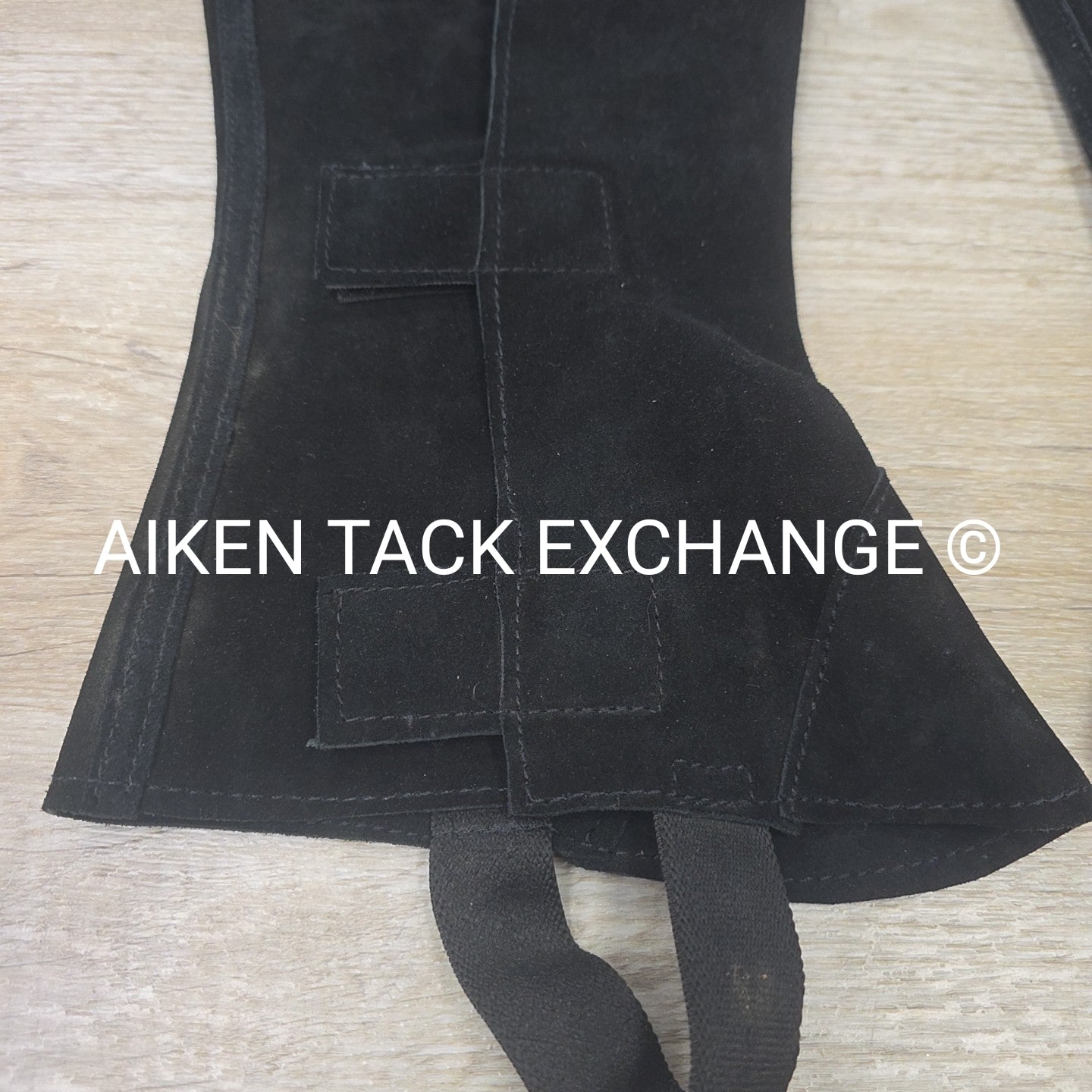 Suede Half Chaps, Black, Size Large