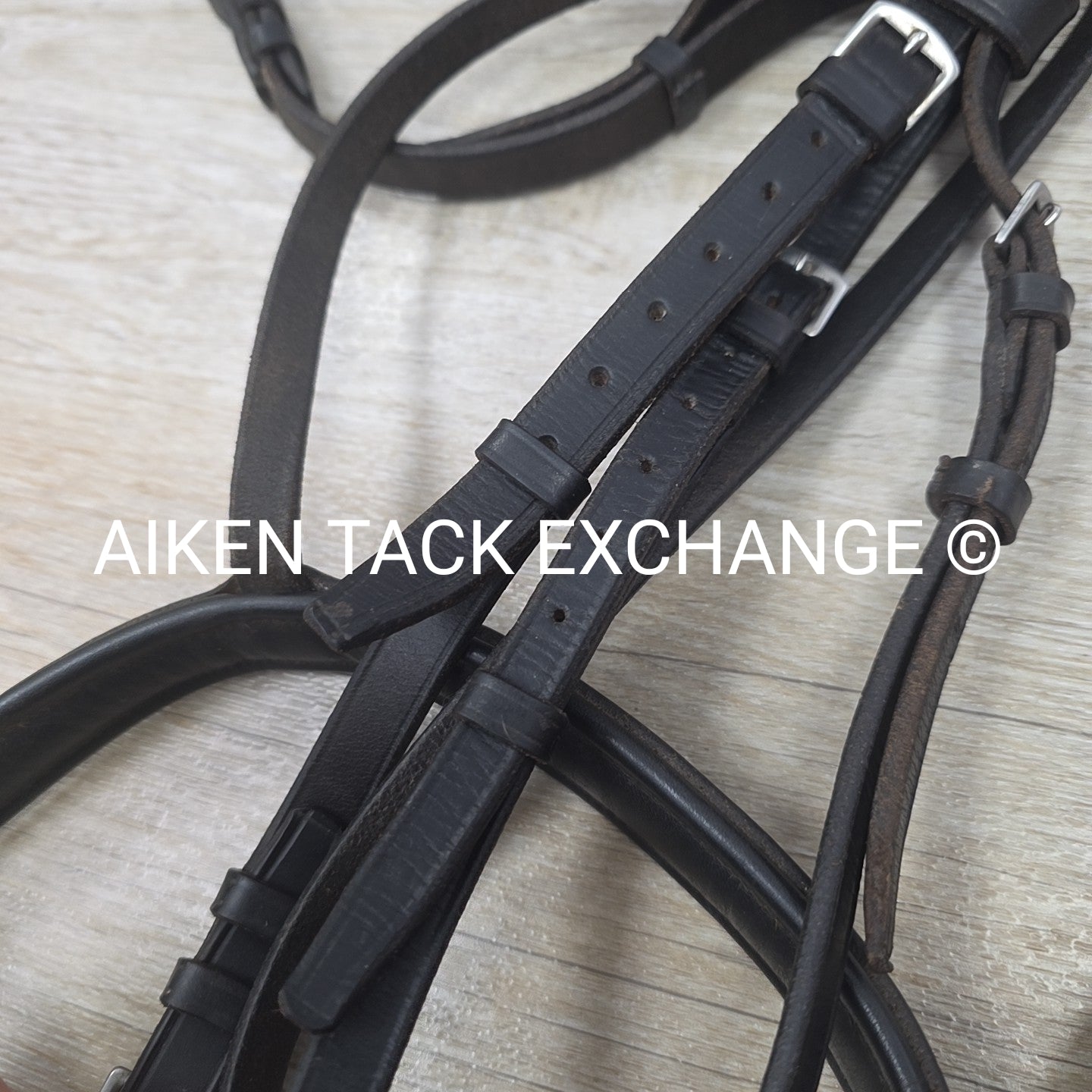 Plain Raised Bridle, Missing Flash Strap, No Reins, Oversize