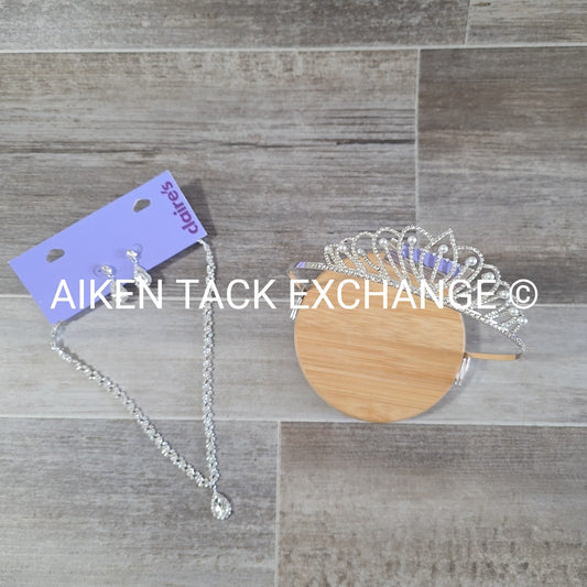 Claire's Bundle - 1 Tiara, 1 Set of Earrings, 1 Necklace