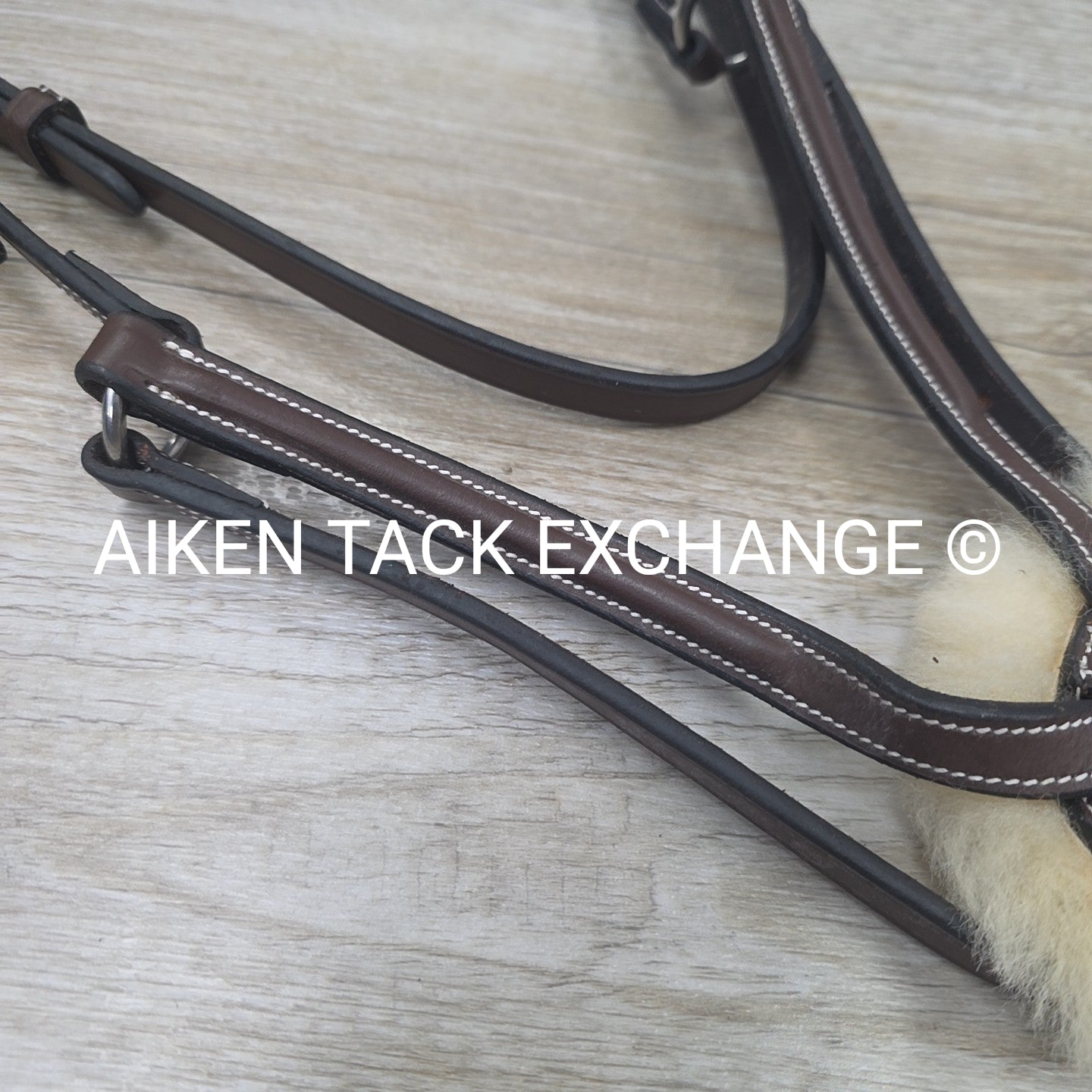 HDR Pro Mono Crown Figure 8 Bridle with Rubber Reins, Australian Nut, Size Cob
