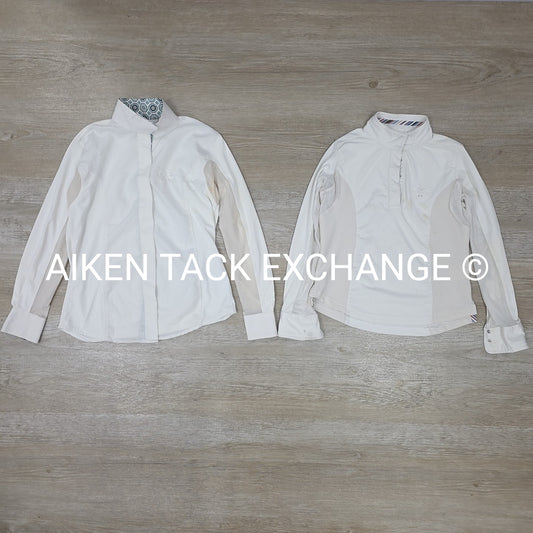 BARGAIN BUNDLE: 2 Equine Couture Long Sleeve Show Shirts, Size Medium & 12