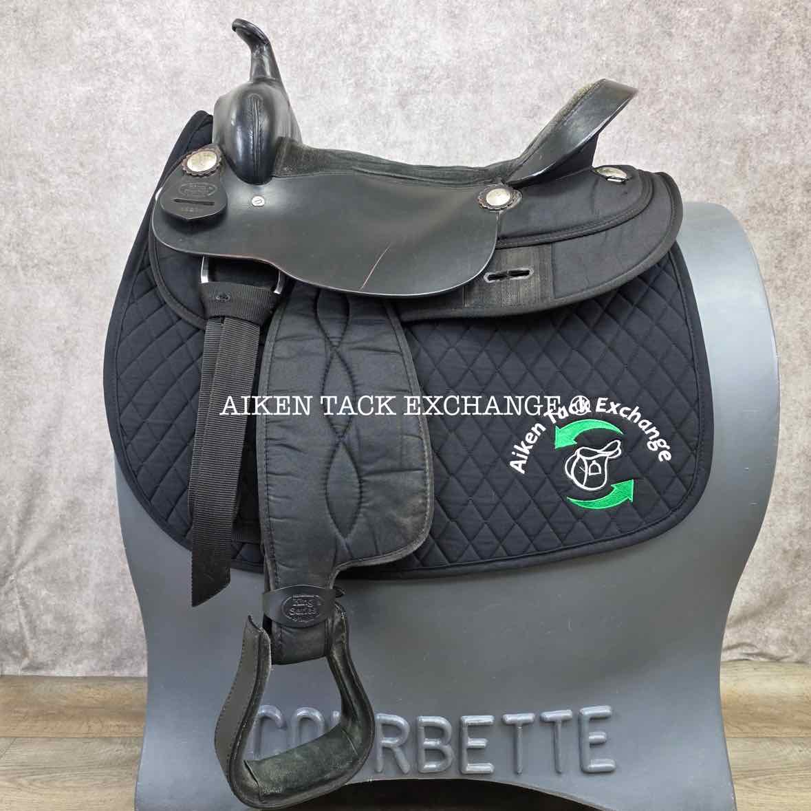 Tough 1 King Series Eclipse Western Saddle, 17" Seat, Wide Tree - Full QH Bars