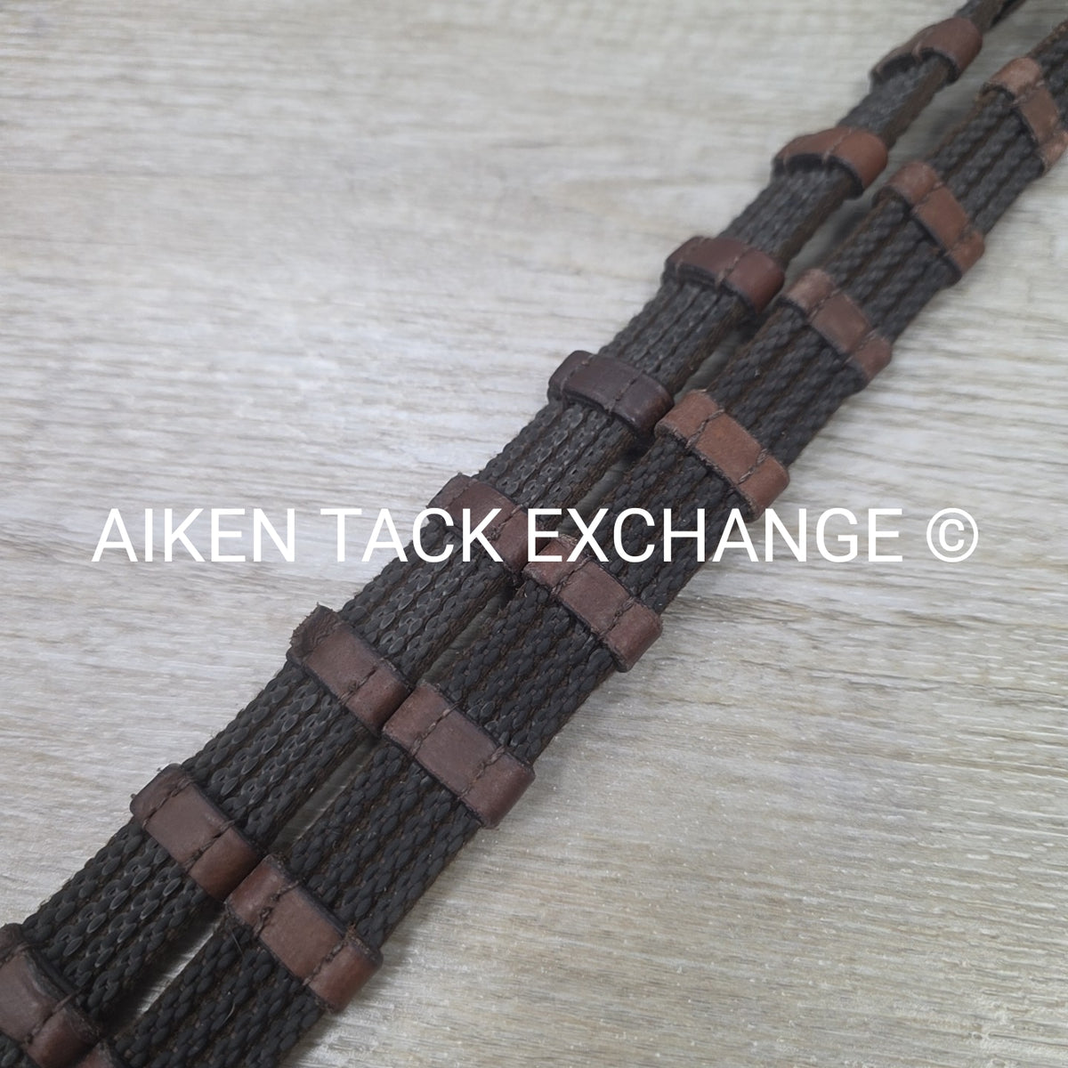 Correct Connect Sure Grip Rubber Reins with 1" Hand Stops, Brown, 55"