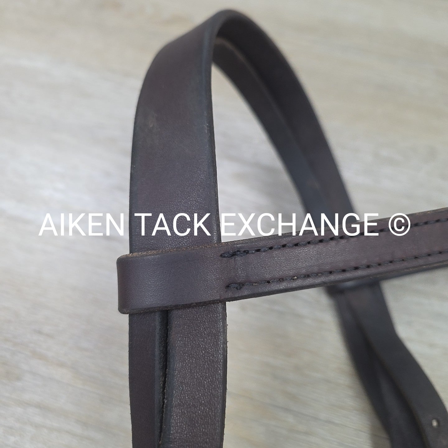 Plain Raised Heavy Duty Bridle, No Reins, Brown, Oversize