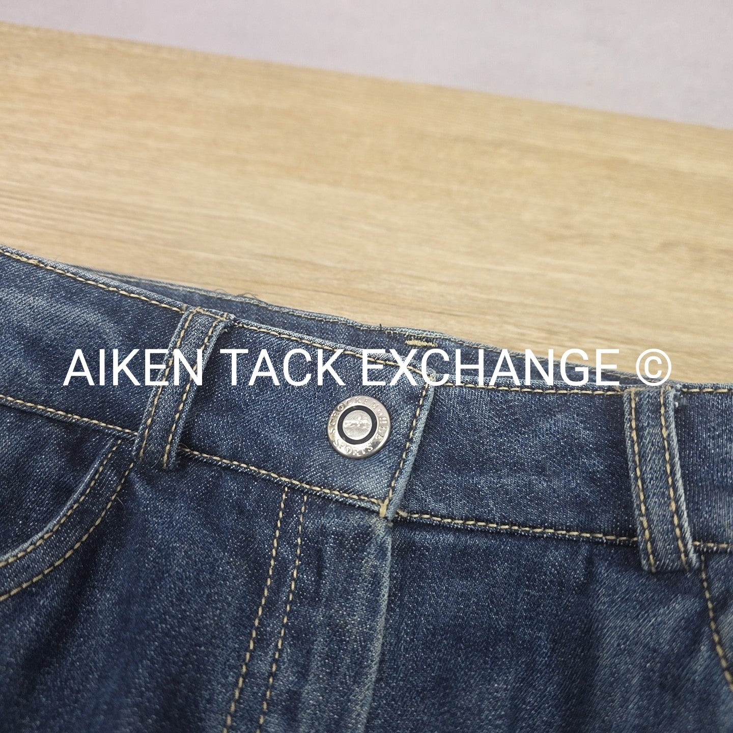Schockemohle Denim Silicone Grip Full Seat Breeches, Size 26