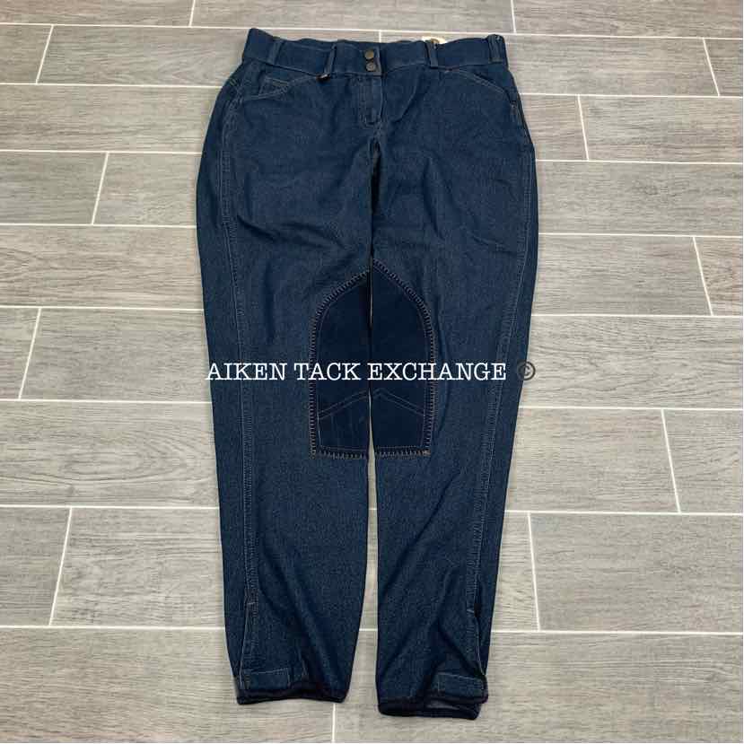 On Course Denim Knee Patch Breeches, Size 32