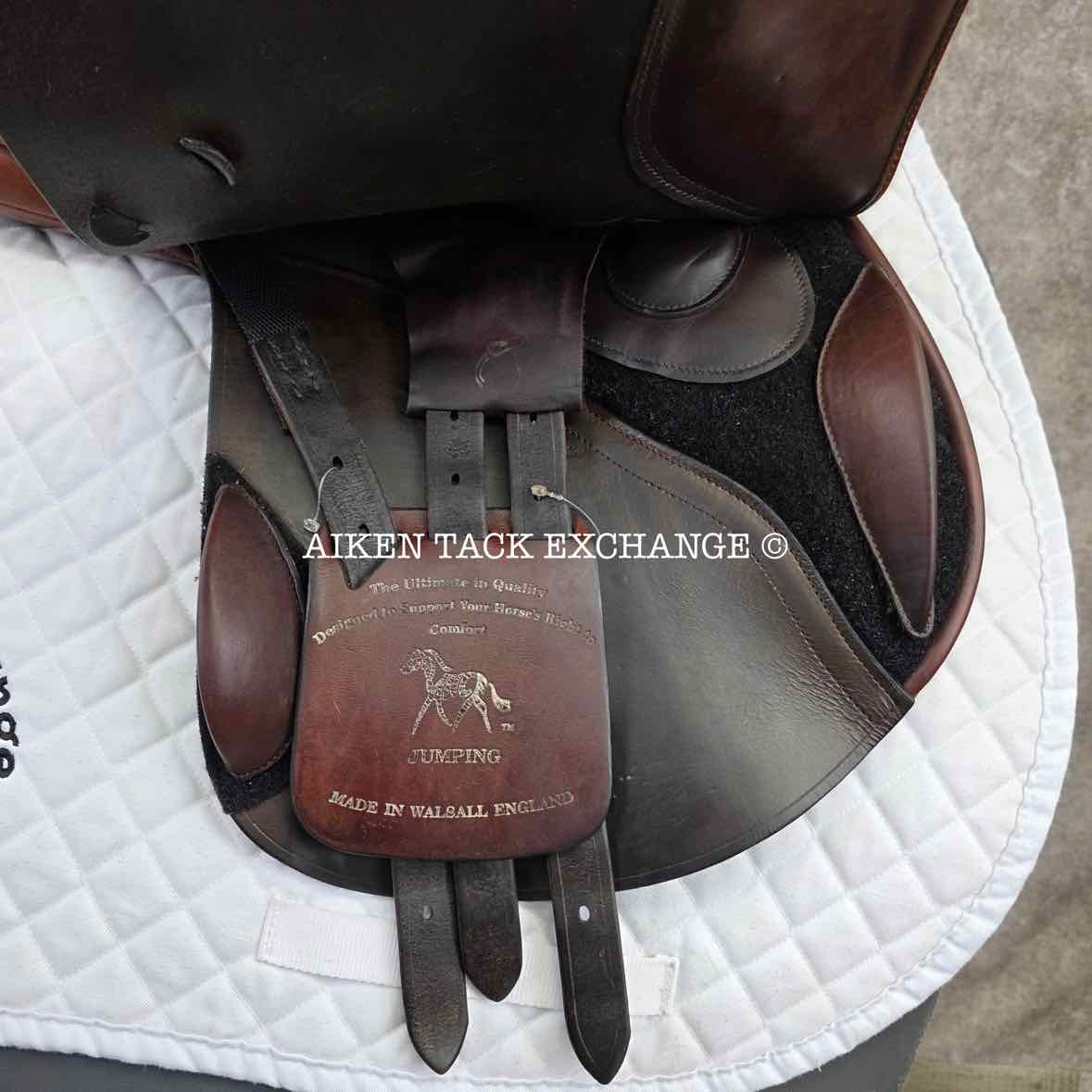 **SOLD** Balance by Frank Baines Jump Saddle, 17" Seat, X-Wide Hoop Tree, Wool Flocked Panels