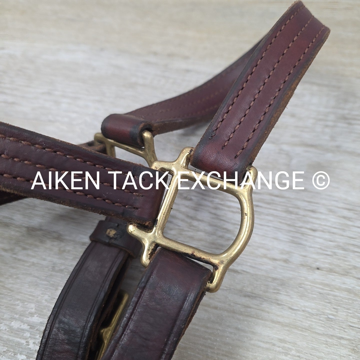 SmartPak Triple Stitch Leather Halter, Brown, Size Full